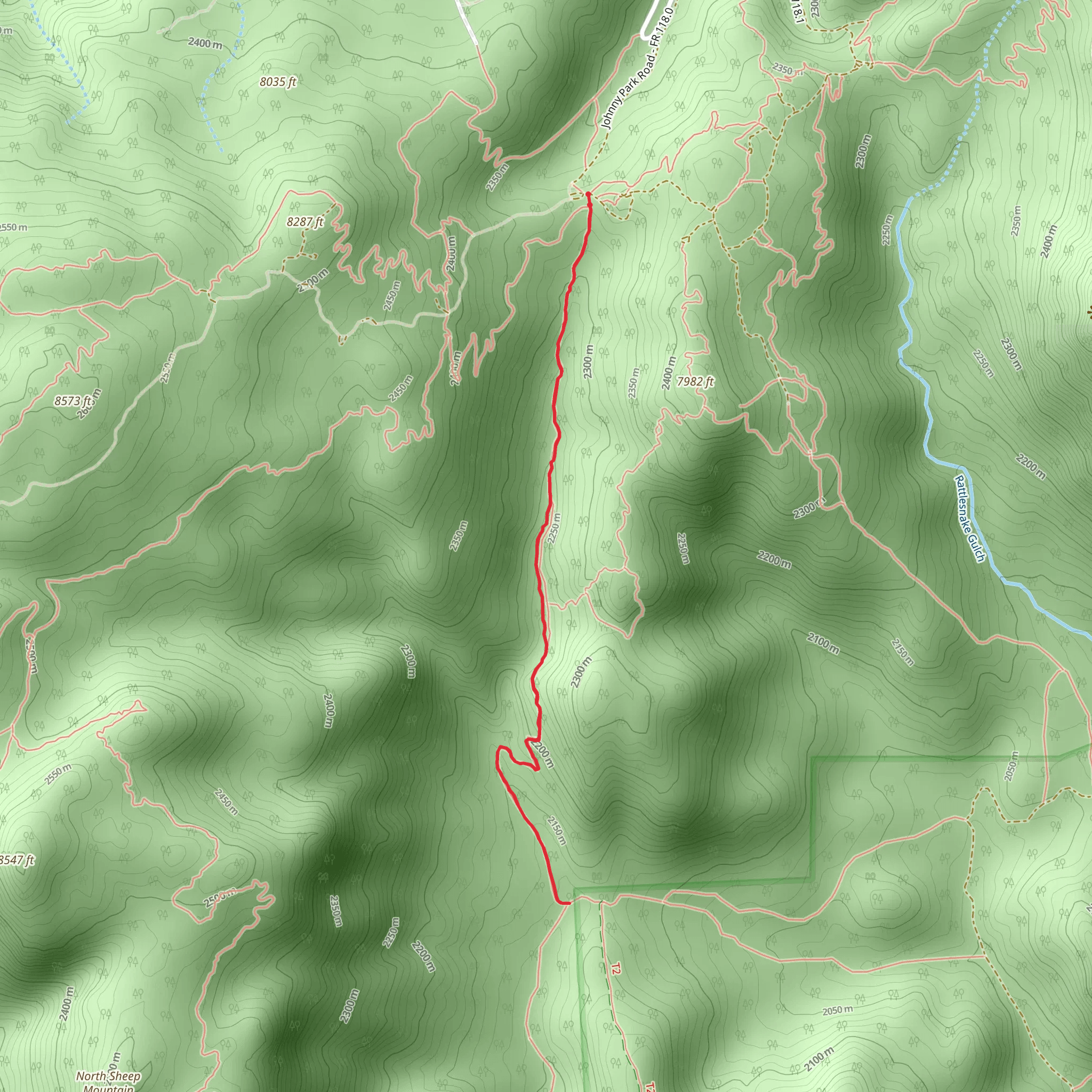Coulson Gulch Trail mobile static map