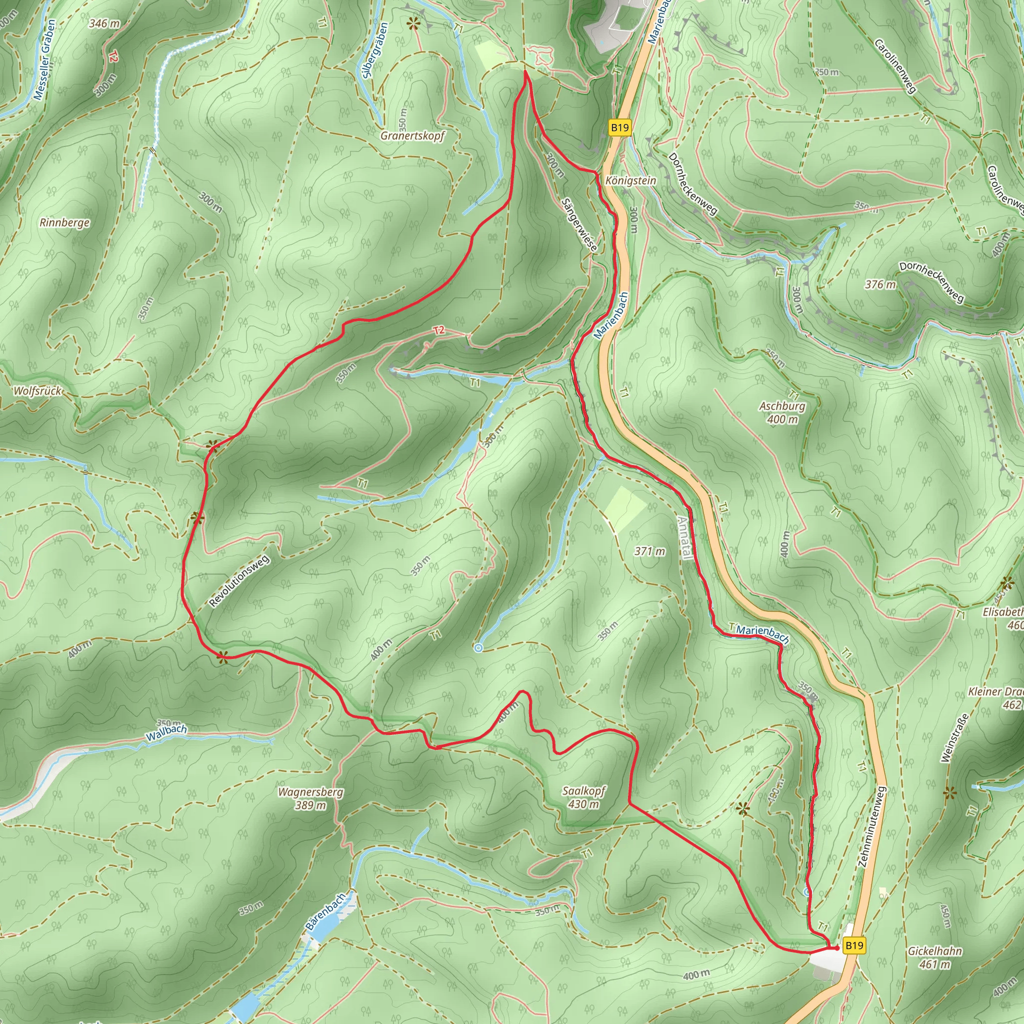 Drachenschlucht, Wilde Sau and Saalkopf Loop mobile static map