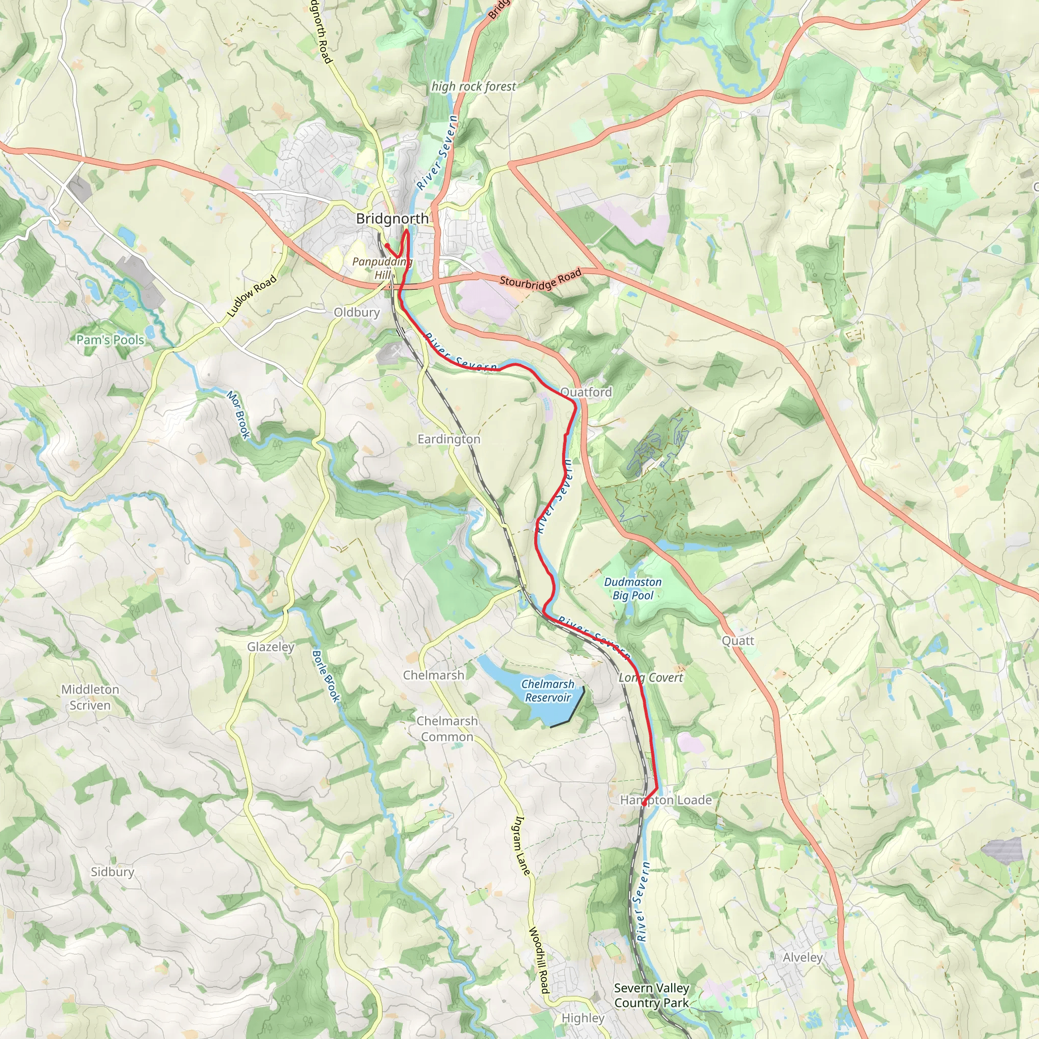 The River Severn from Hampton Loade to Bridgnorth mobile static map