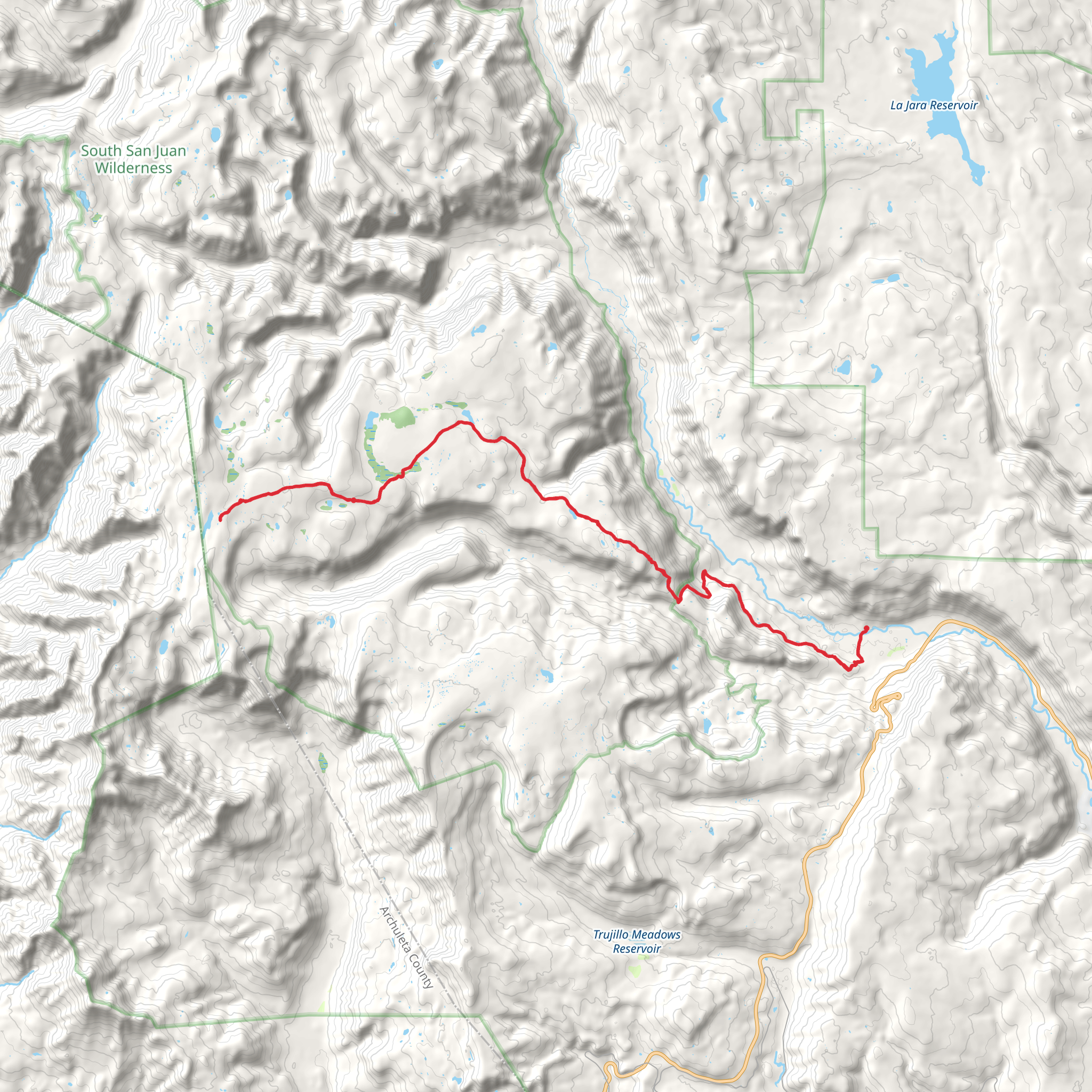 Valle Victoria Trail via Notch Trail mobile static map