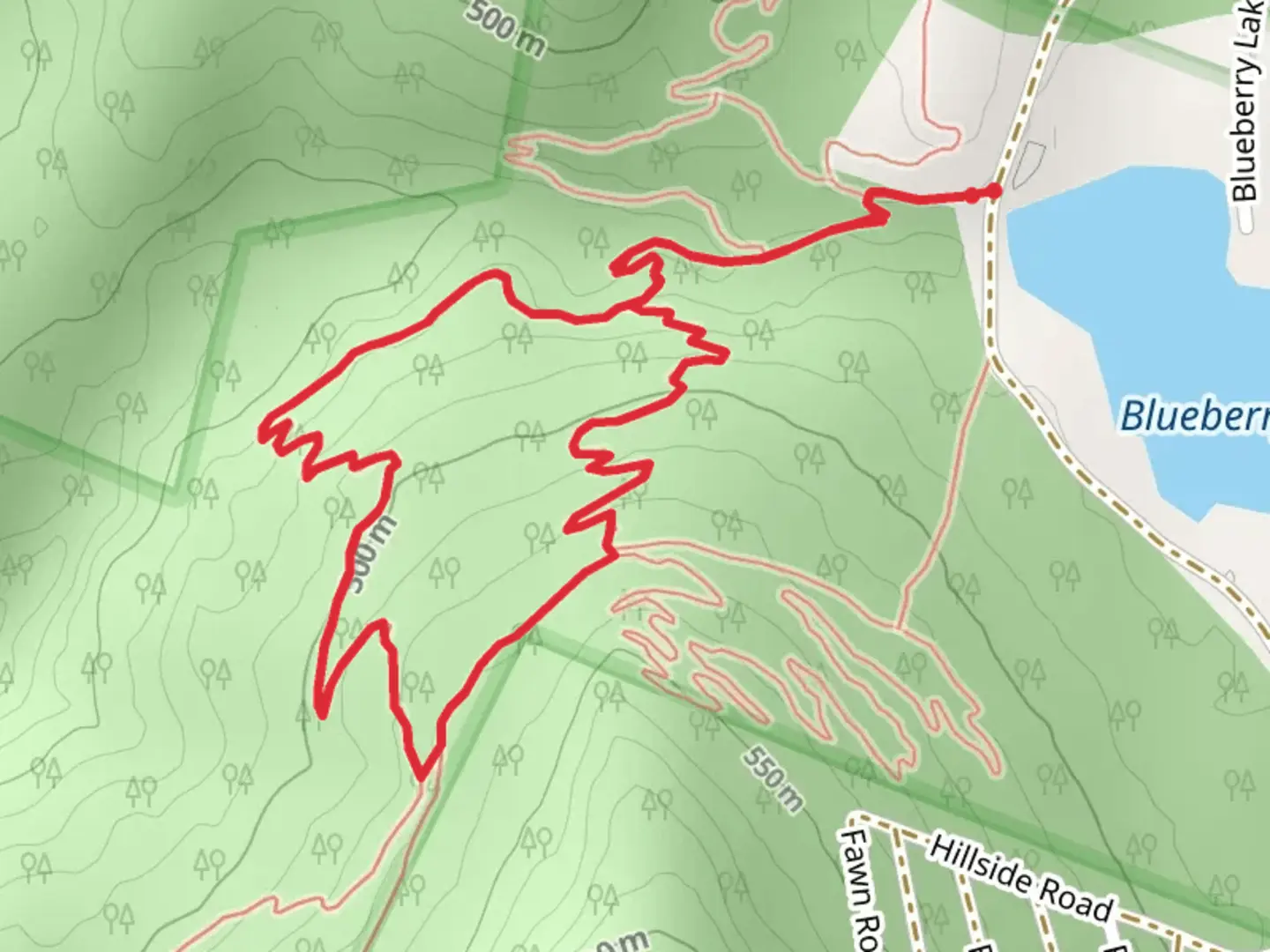 An image depicting the trail Leonard's Loop Trail and its surrounding area.