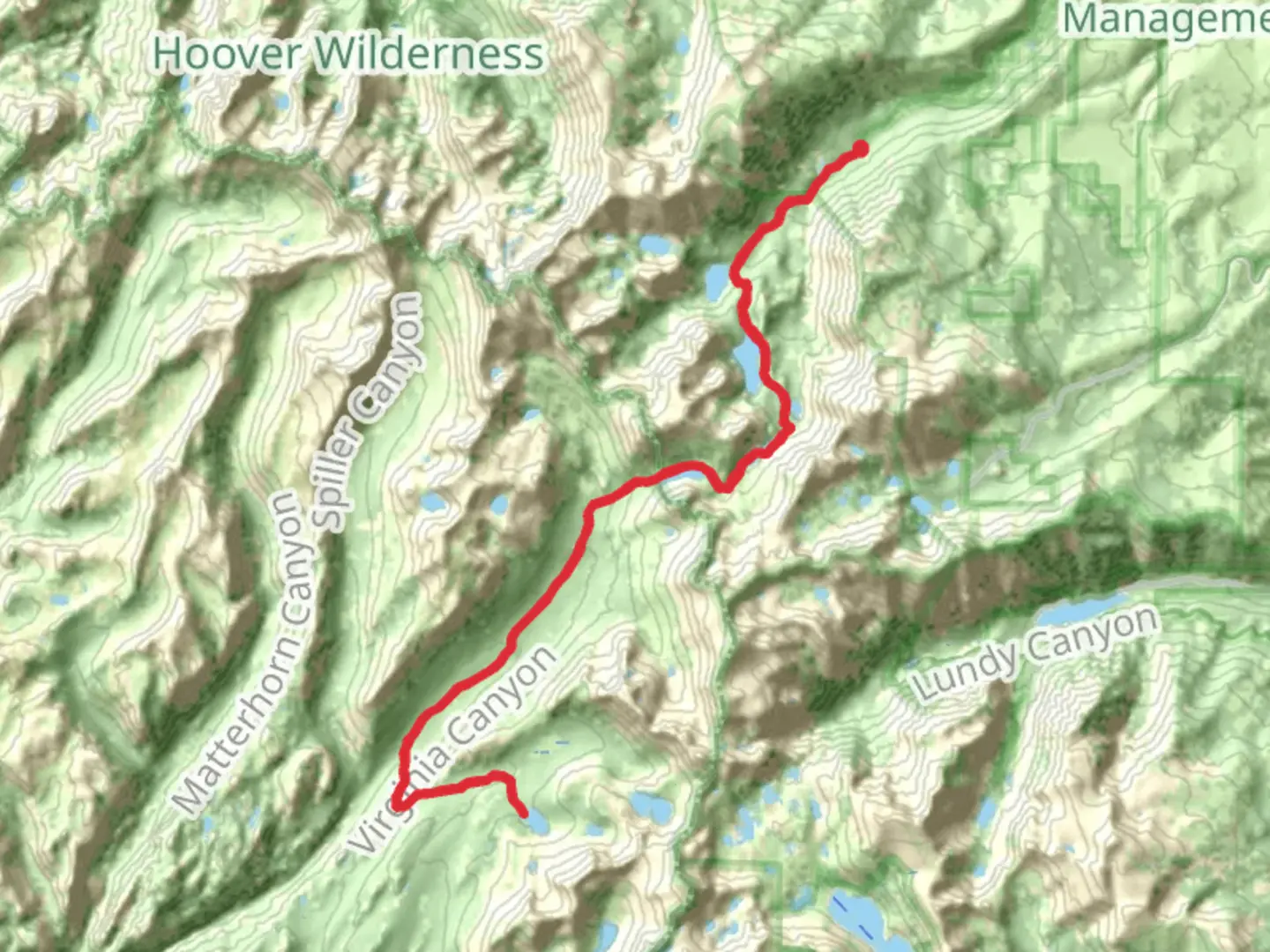 An image depicting the trail McCabe Lake, Summit Lake and East Lake via Green Creek Trail and its surrounding area.