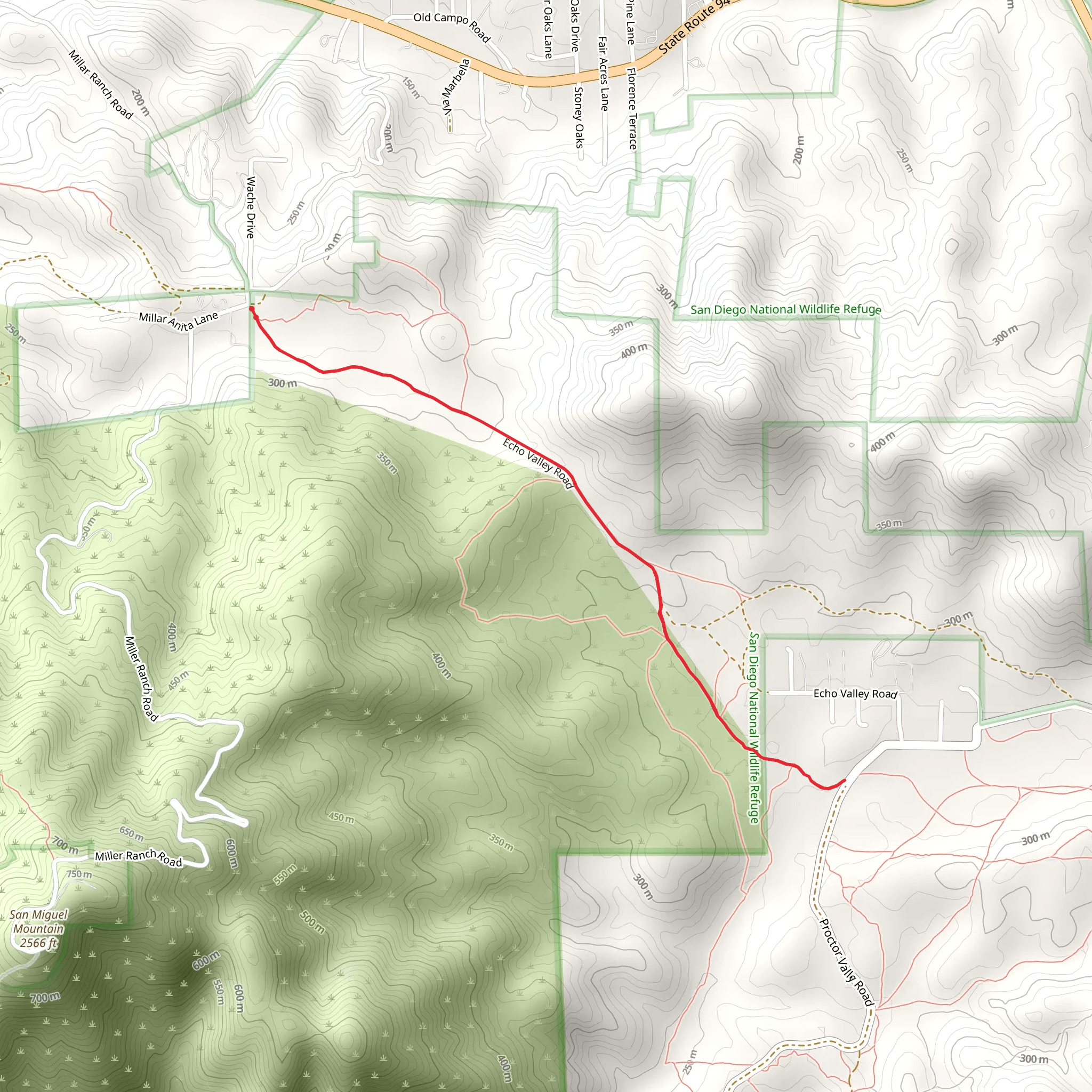 Echo Valley Road Out and Back mobile static map