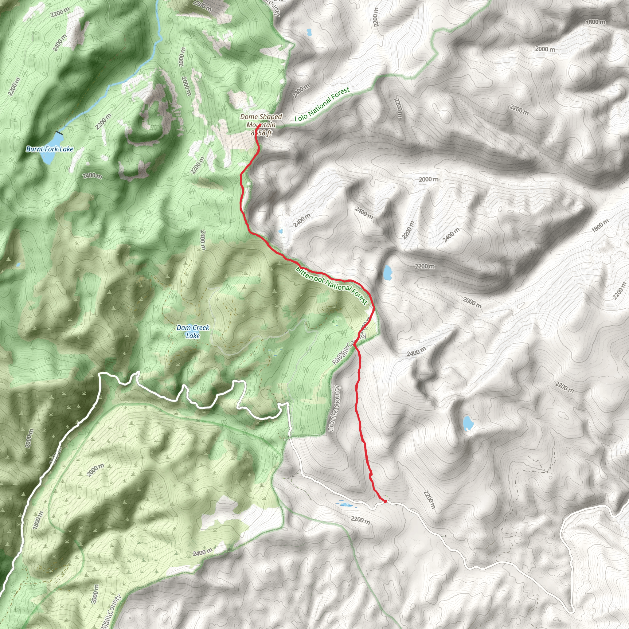 Dome Shaped Mountain via Easthouse National Recreation Trail mobile static map