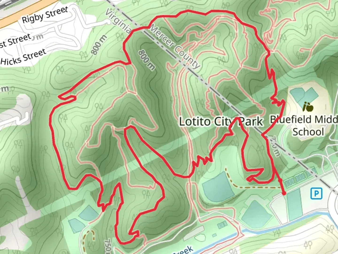 An image depicting the trail Sleeping Wolf Loop and its surrounding area.
