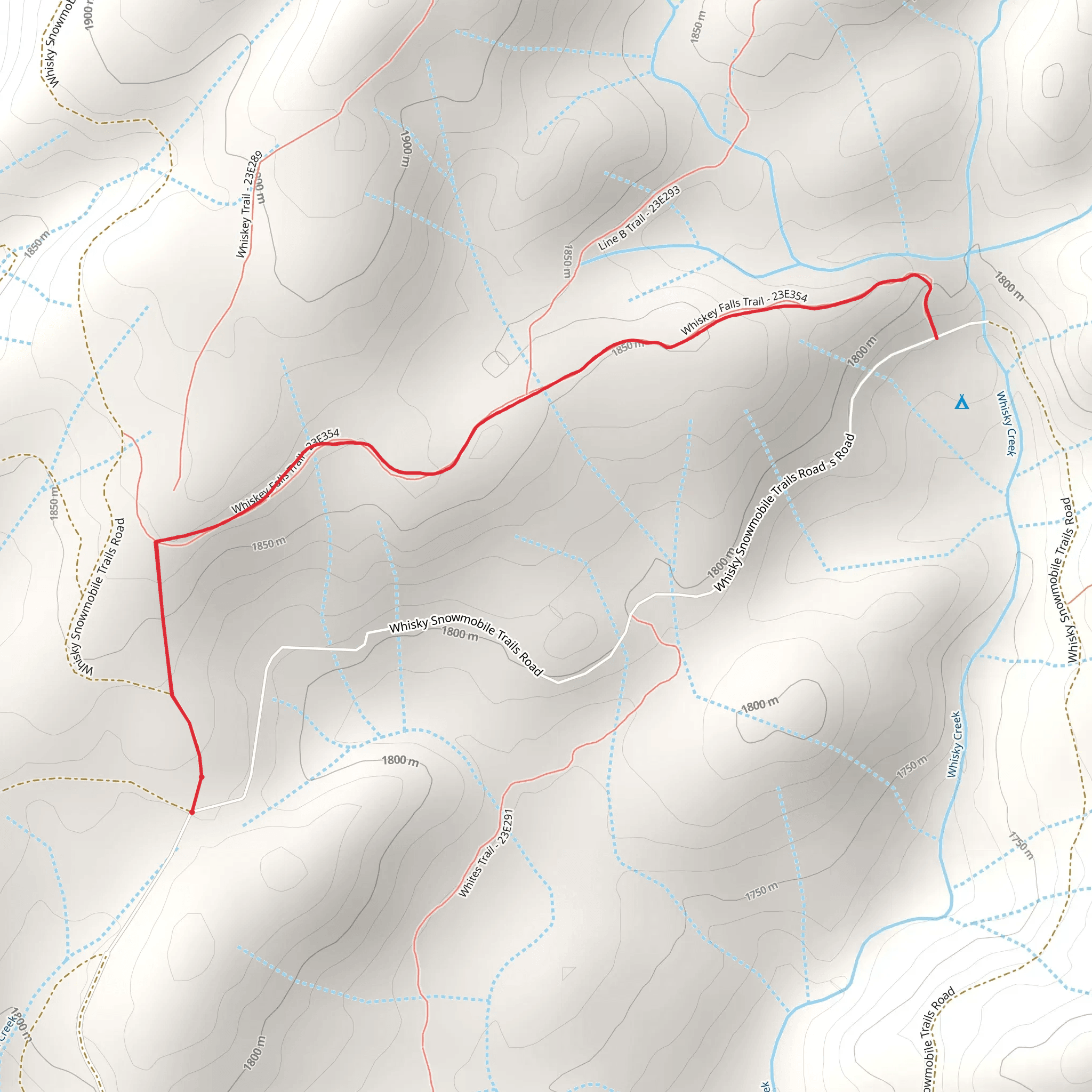 Whiskey Falls Trail mobile static map