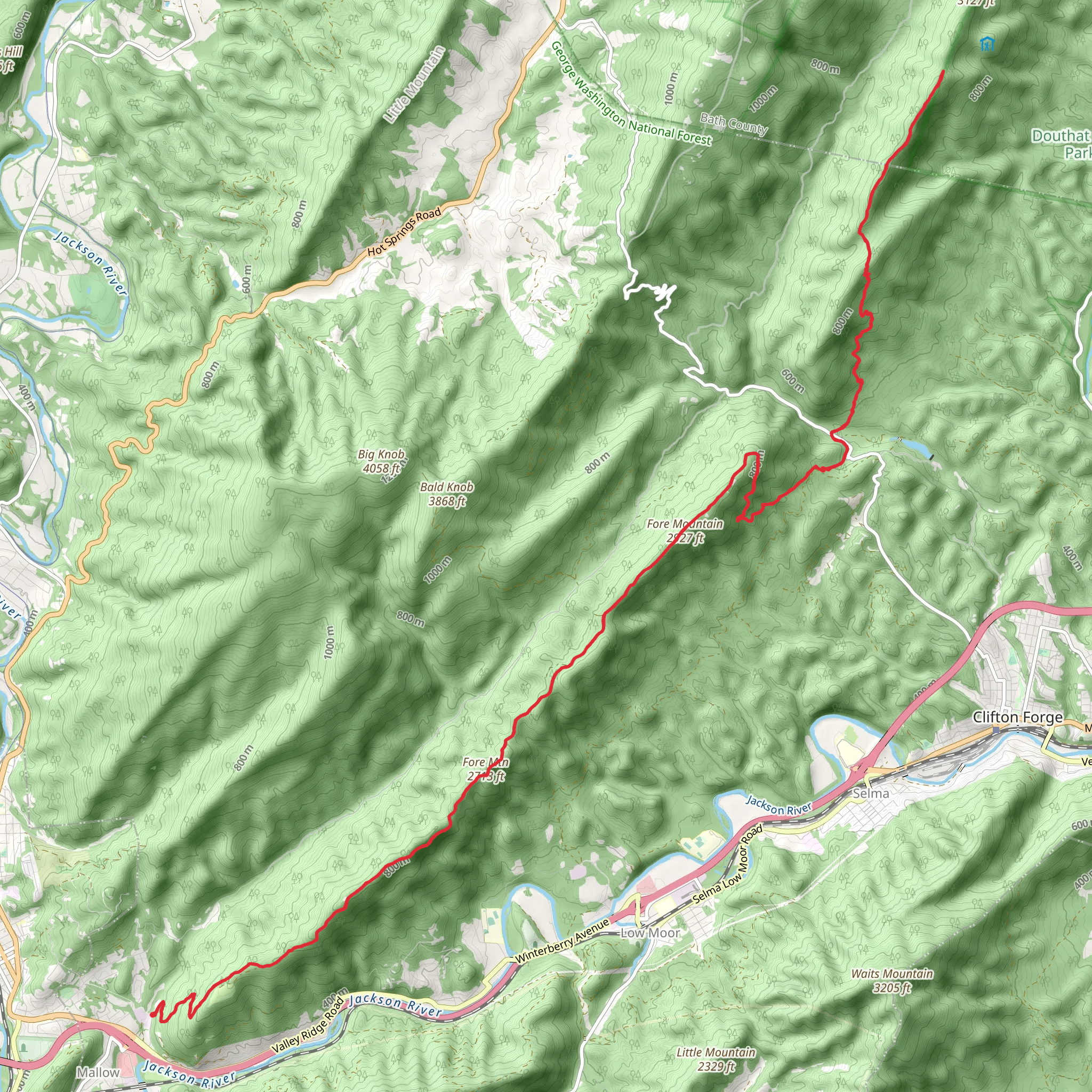 Fore Mountain Trail mobile static map
