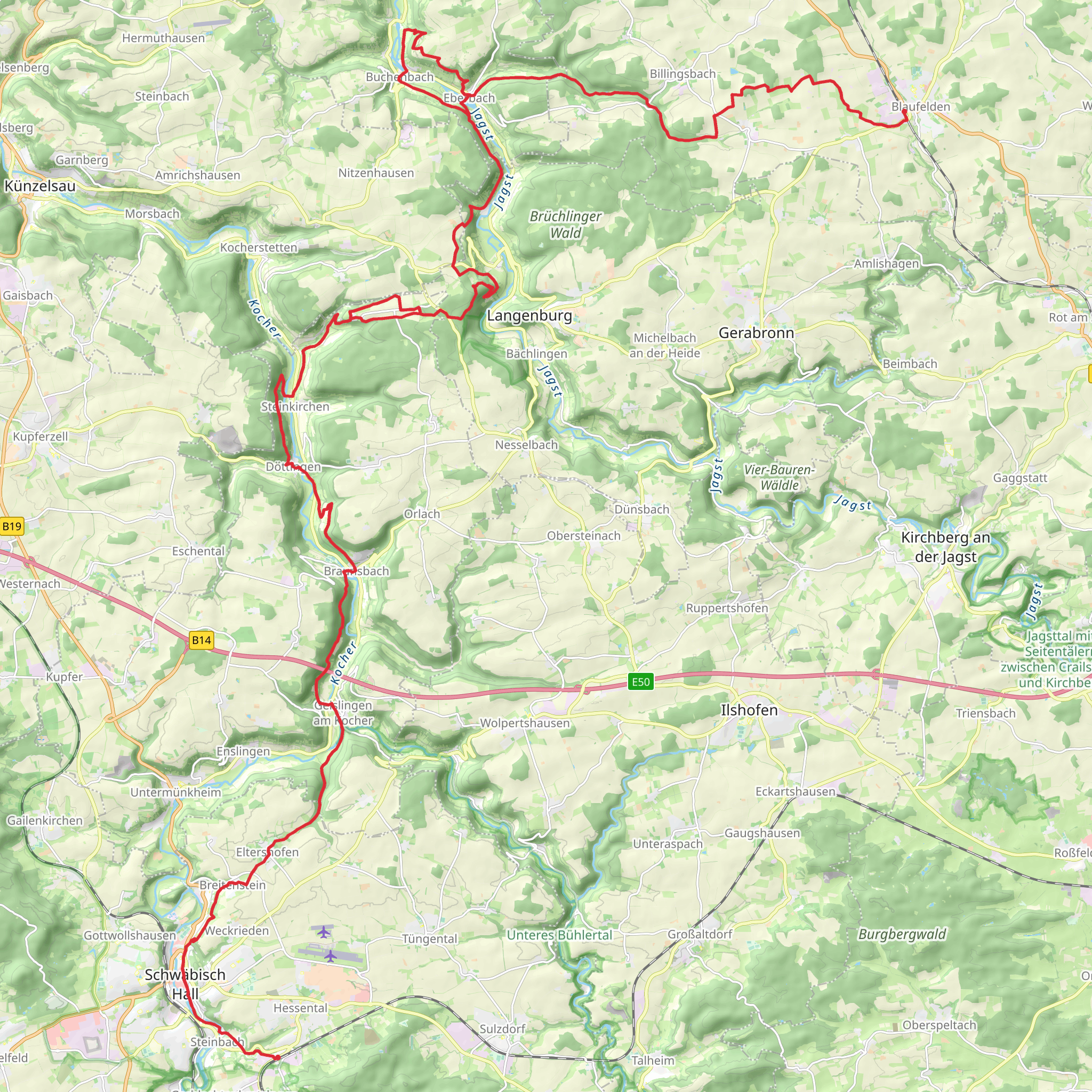 Kochersteig mobile static map