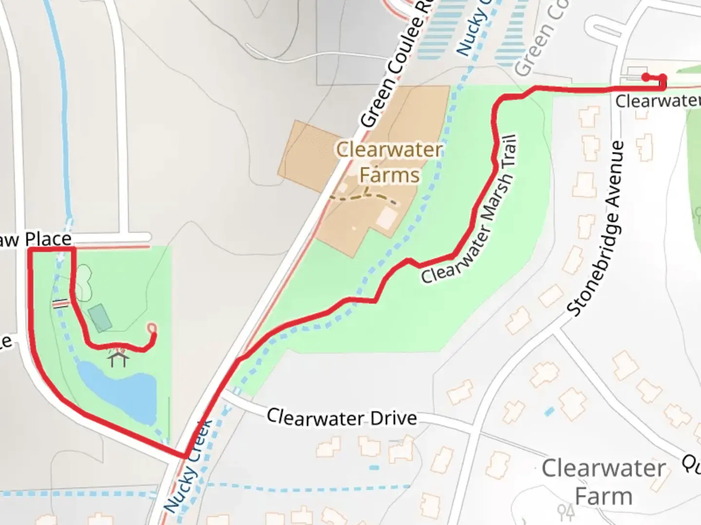 An image depicting the trail Clearwater Marsh Trail to Pierce Park and its surrounding area.