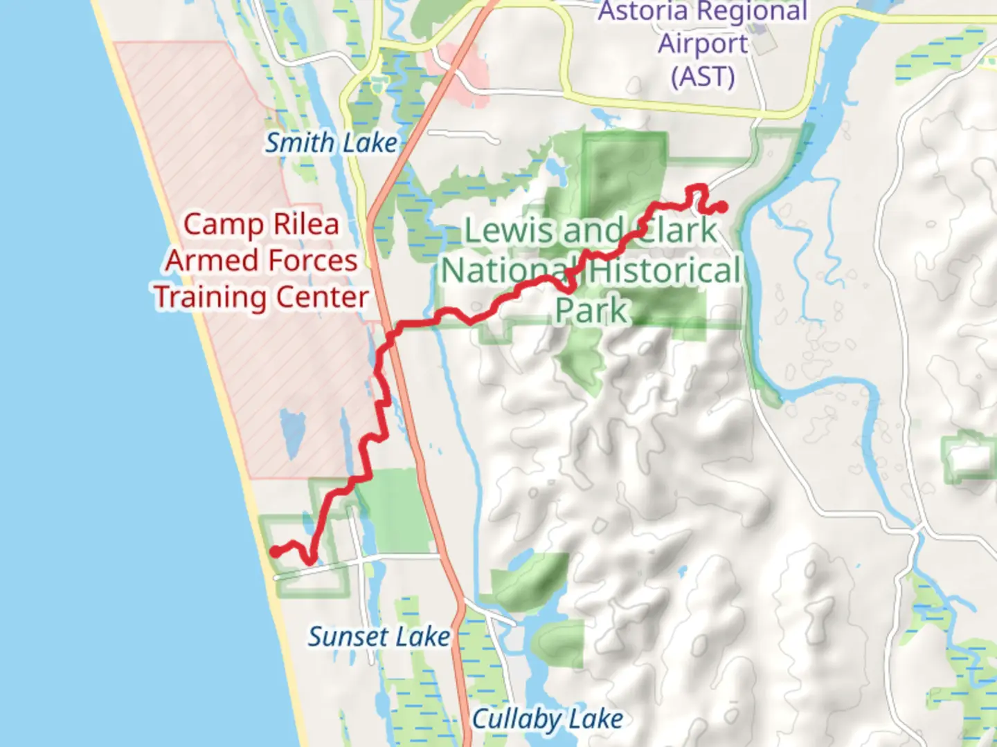 An image depicting the trail Netul River to Fort and Sea Trail and its surrounding area.