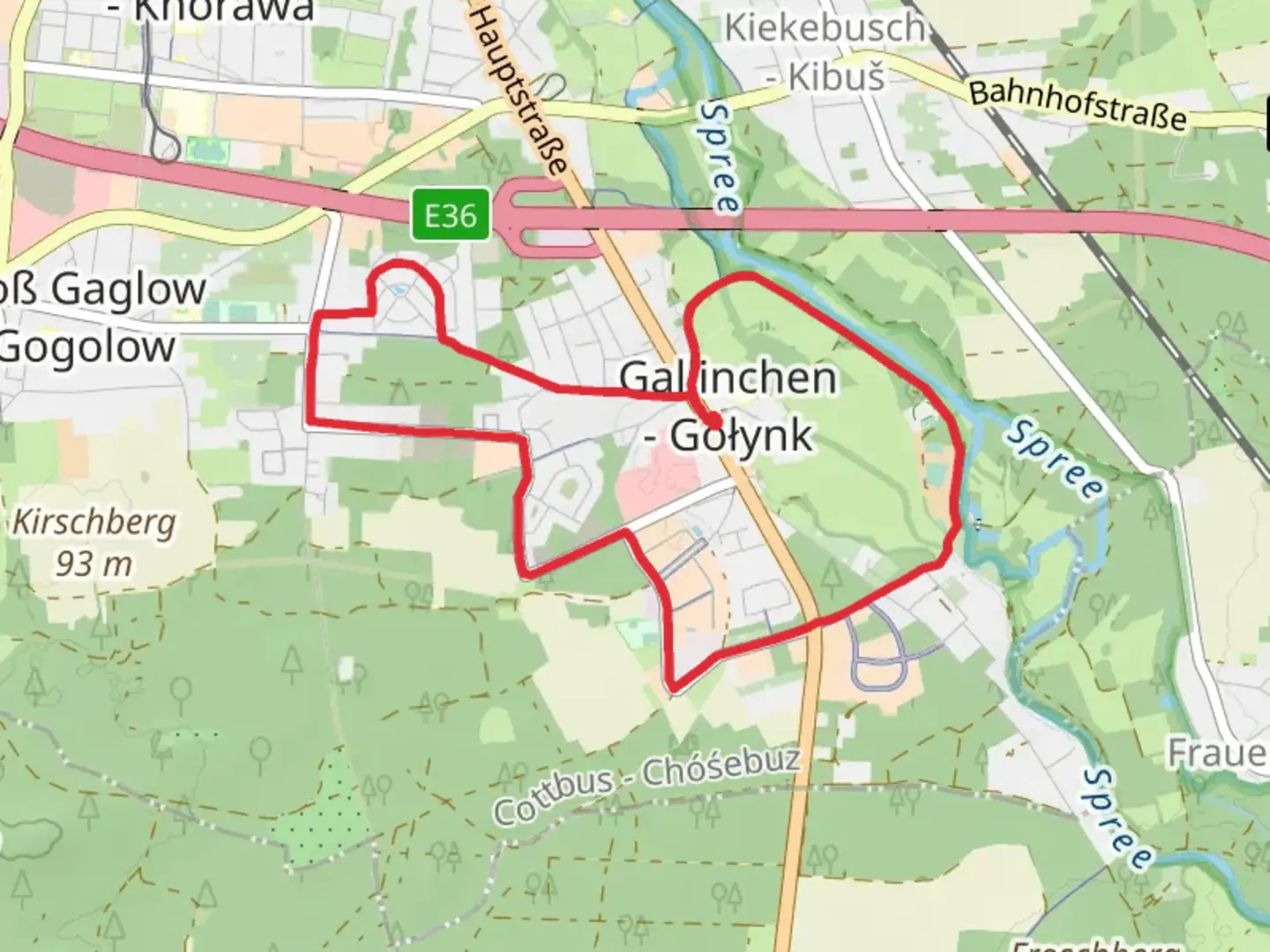 An image depicting the trail Gallinchen Loop via River Spree and its surrounding area.