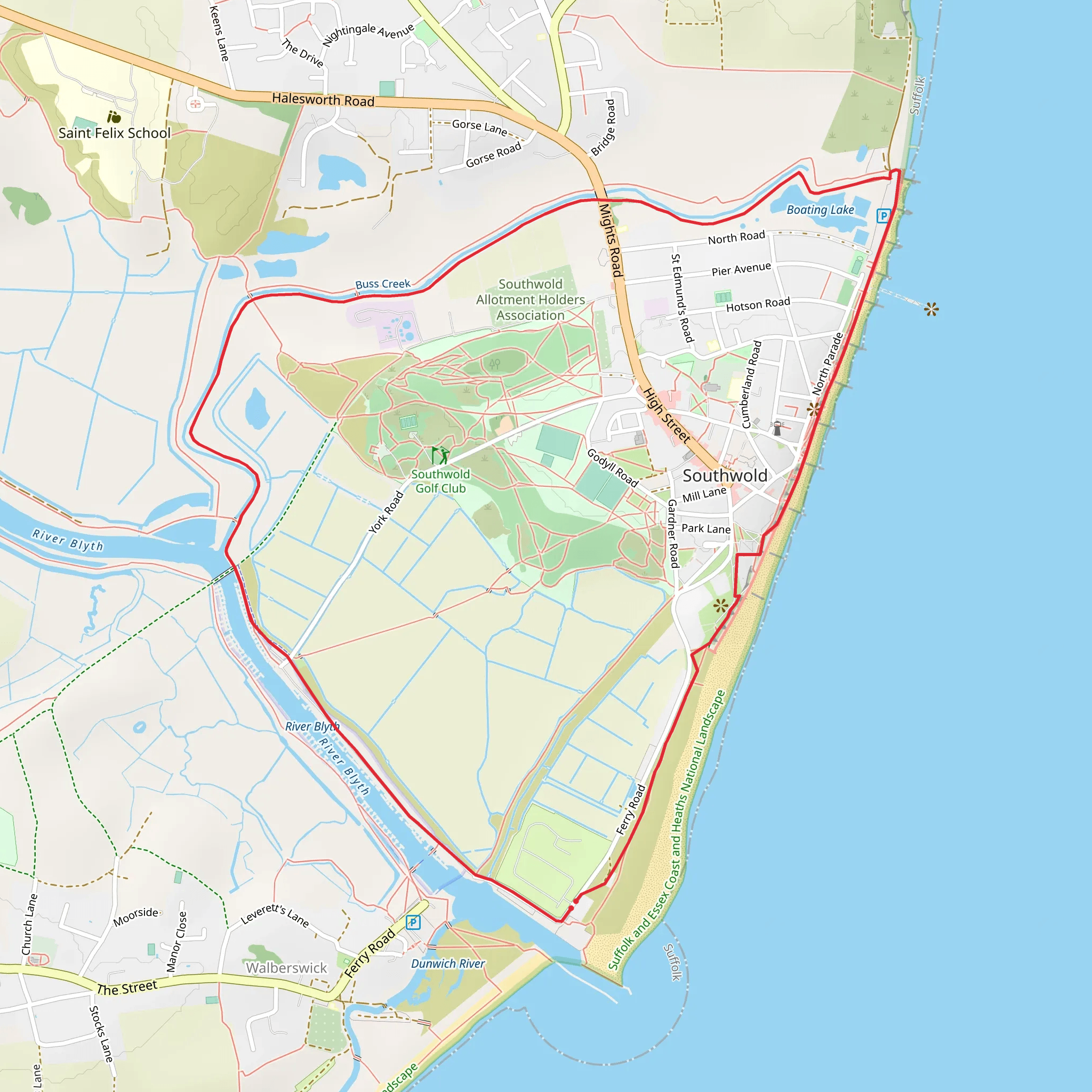 Southwold mobile static map
