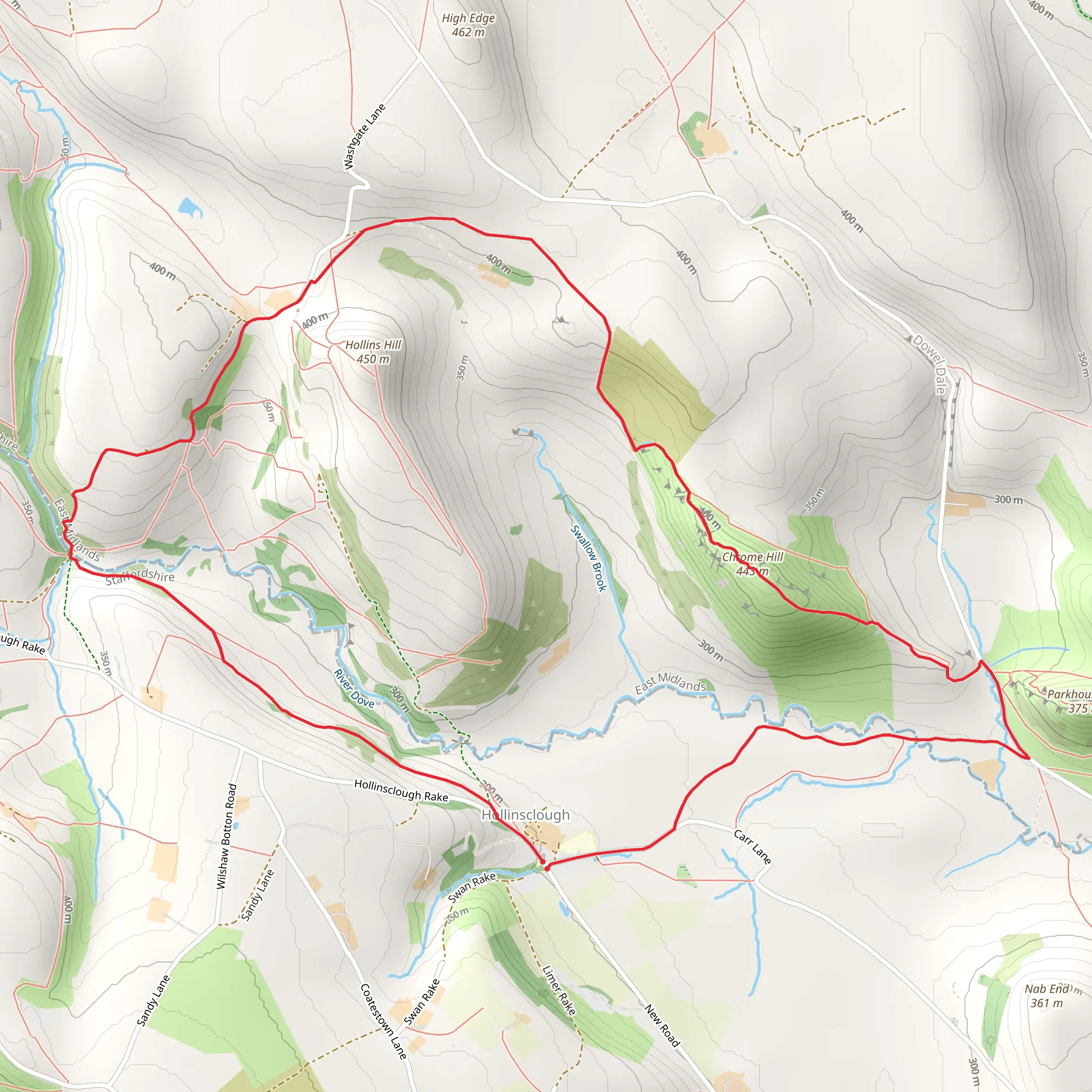 Chrome Hill from Holinsclough mobile static map