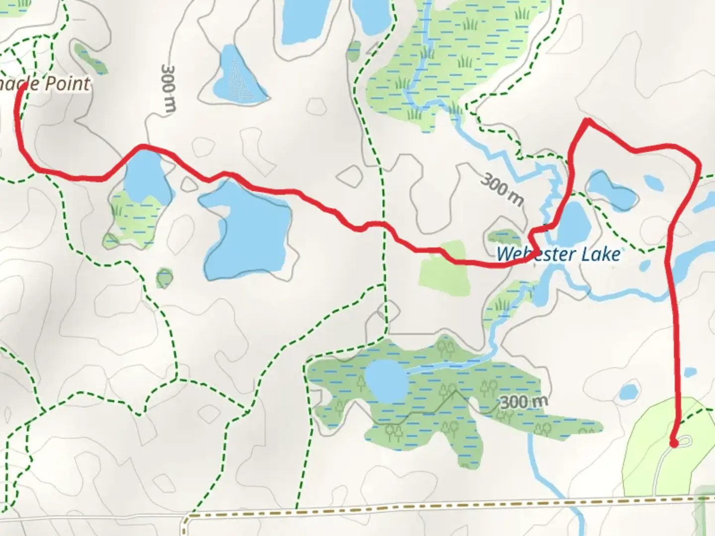 An image depicting the trail Pinnacle Point and its surrounding area.