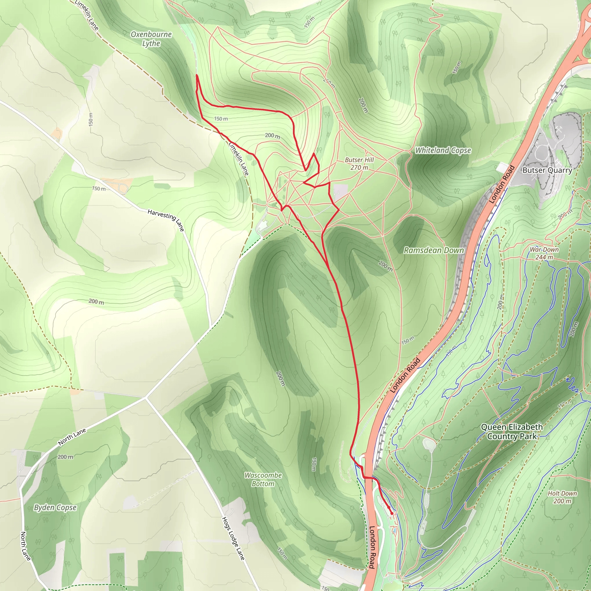 Rake Bottom and Cross Dykes mobile static map