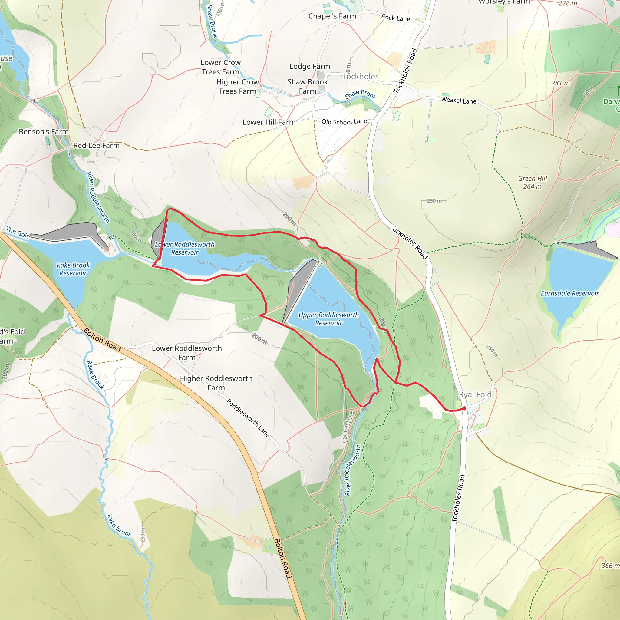 Roddlesworth Reservoir Loop mobile static map