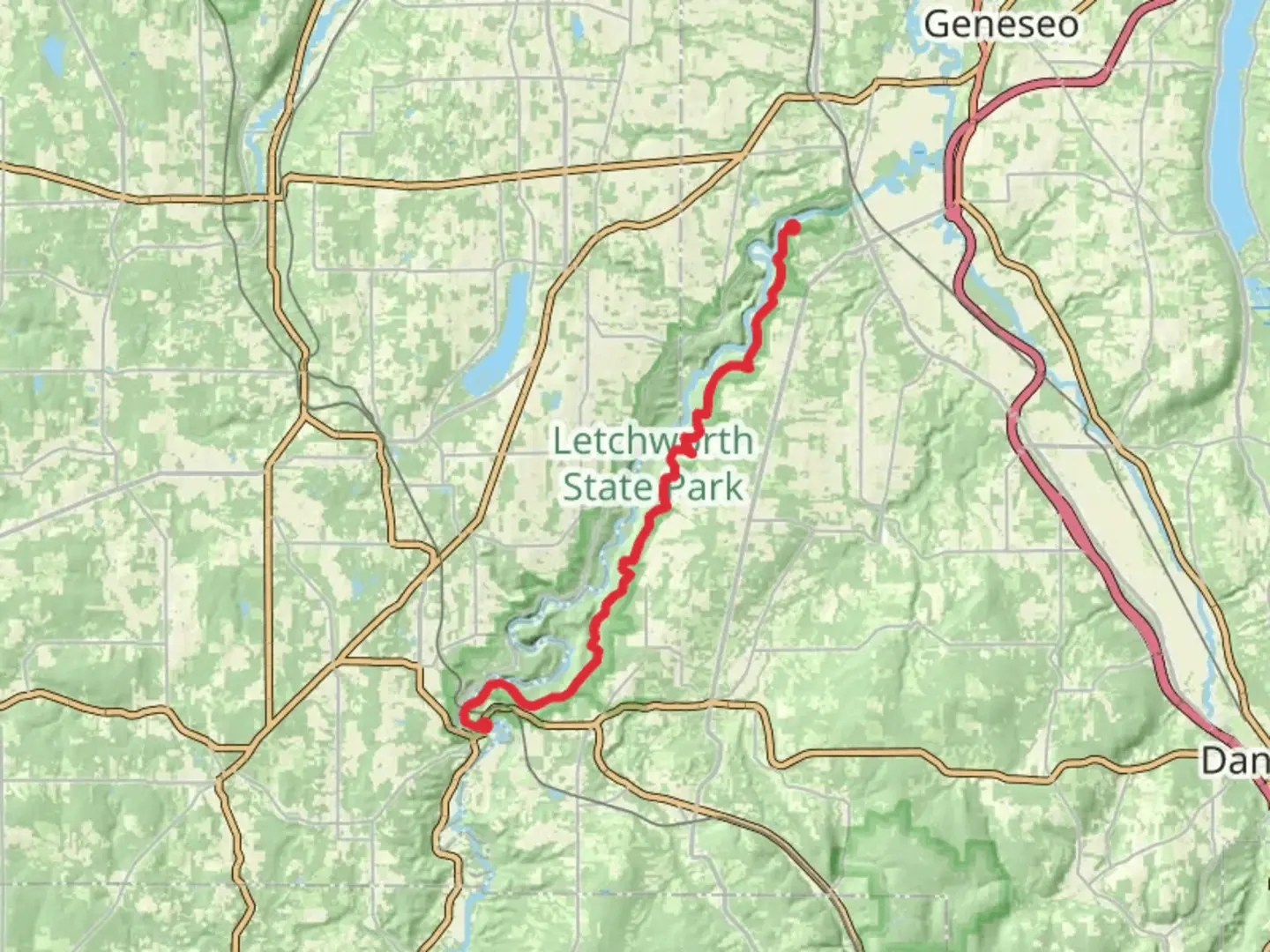 An image depicting the trail Genesee River Trail and its surrounding area.