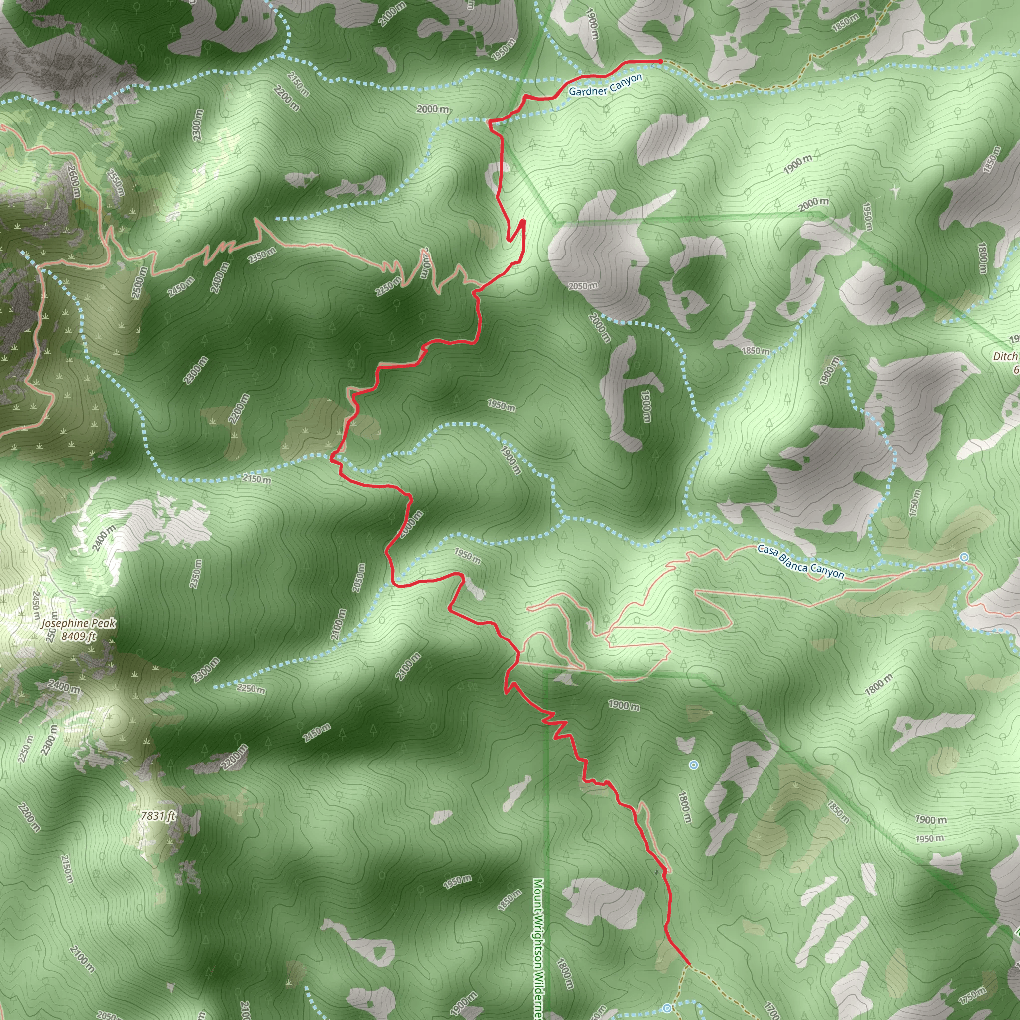 Walker Basin via Gardner Canyon Trail mobile static map
