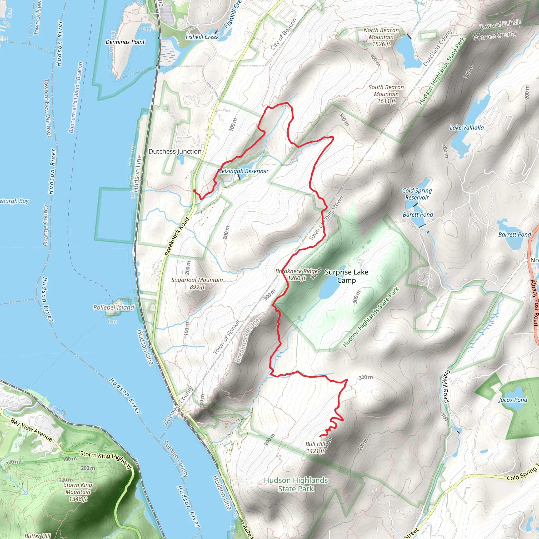 Bull Hill Trail via Notch Trail mobile static map