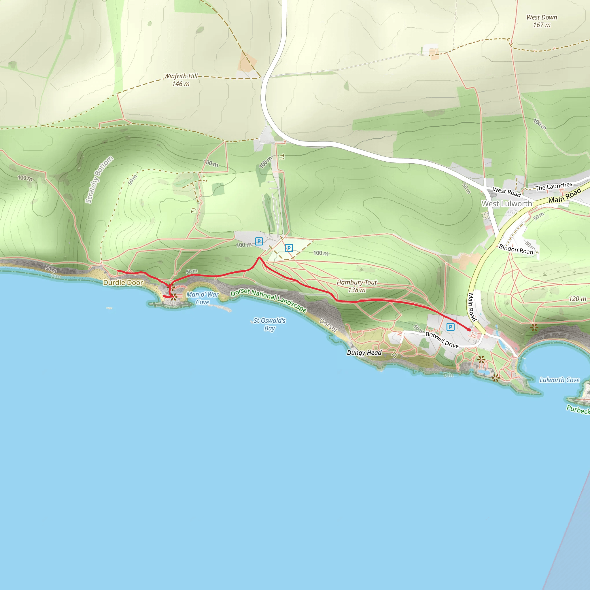 Man o' War Cove Walk mobile static map