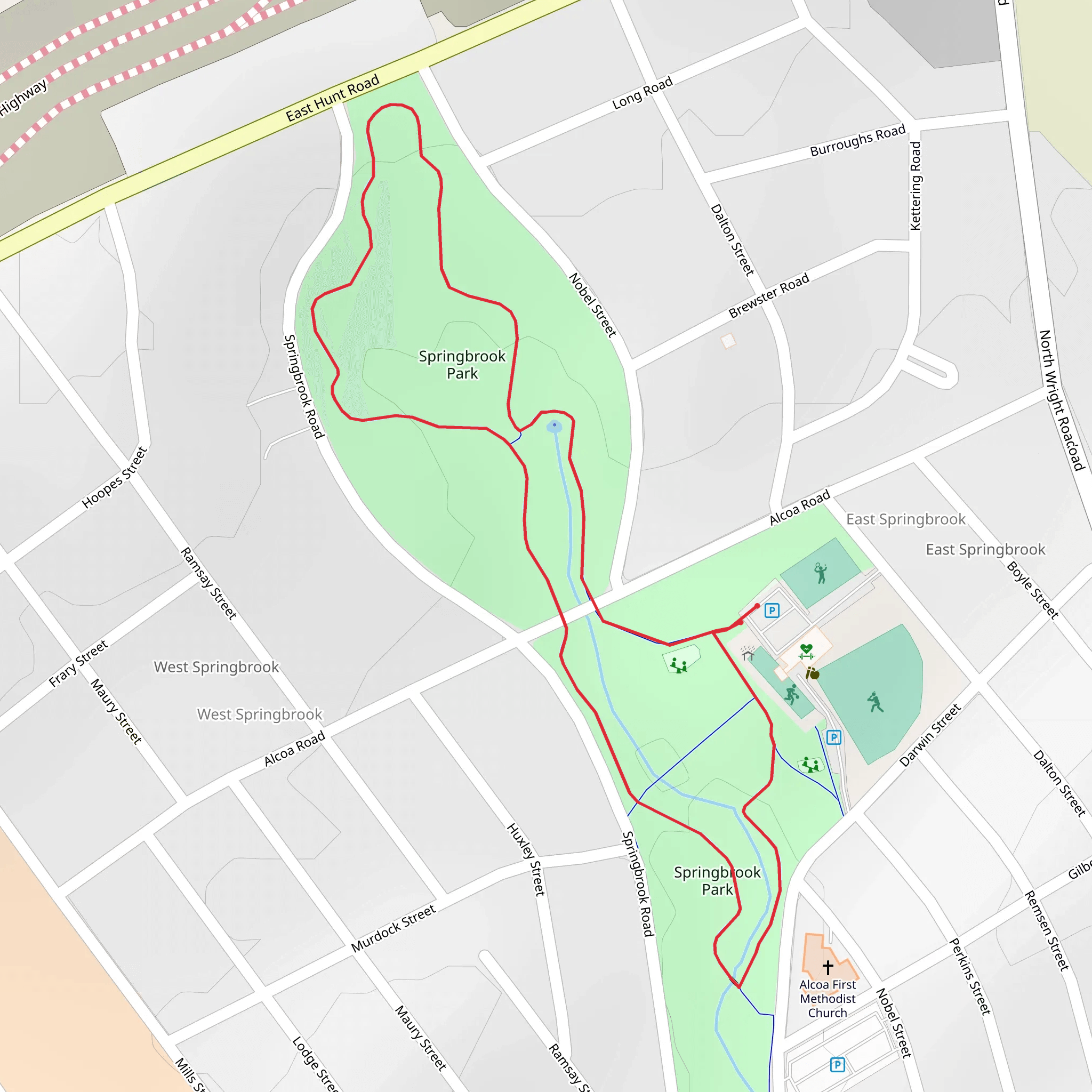 Springbrook Park Loop mobile static map
