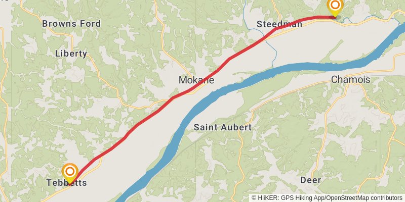 American Discovery Trail - Missouri stage 9 Map