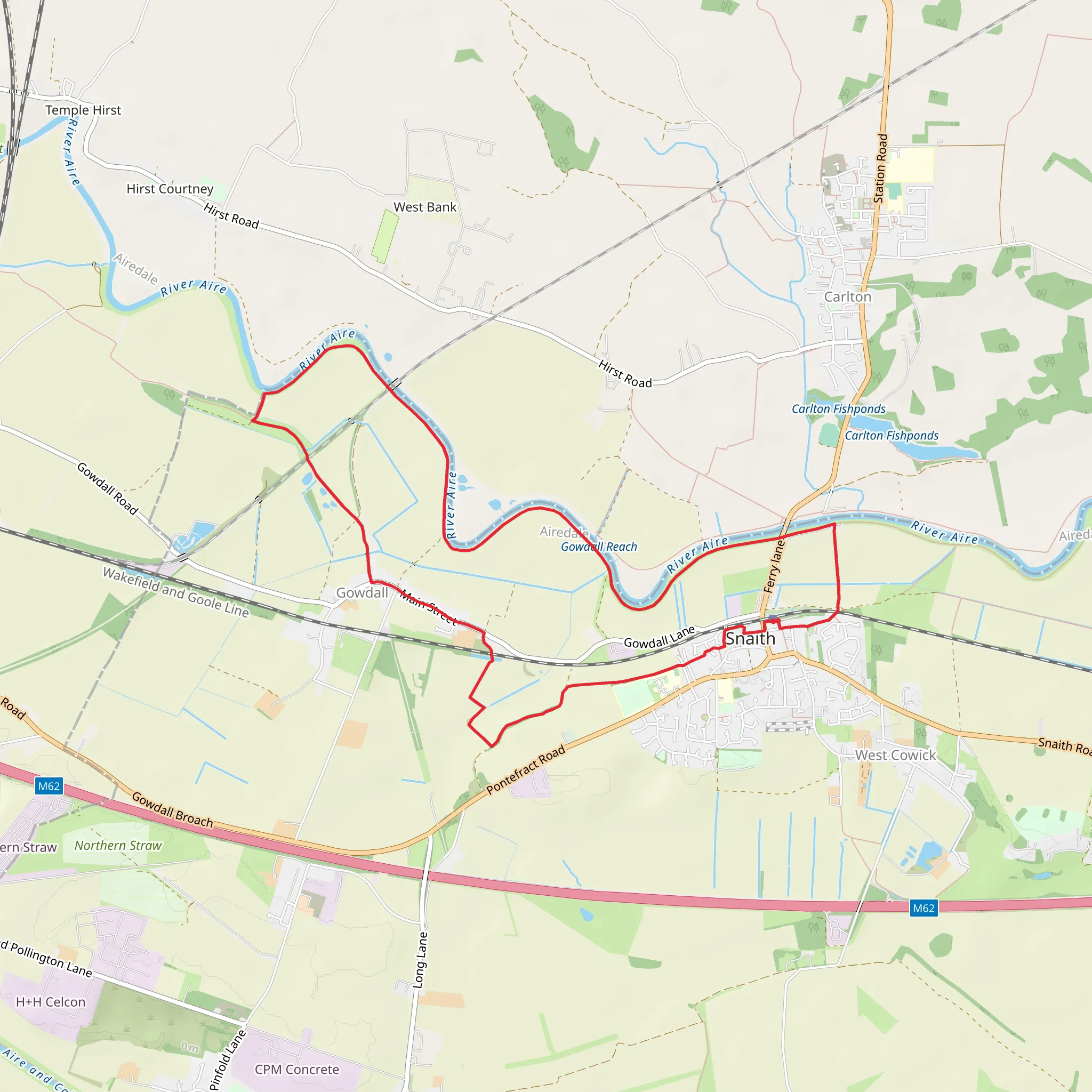 Snaith and Gowdall Loop Walk mobile static map