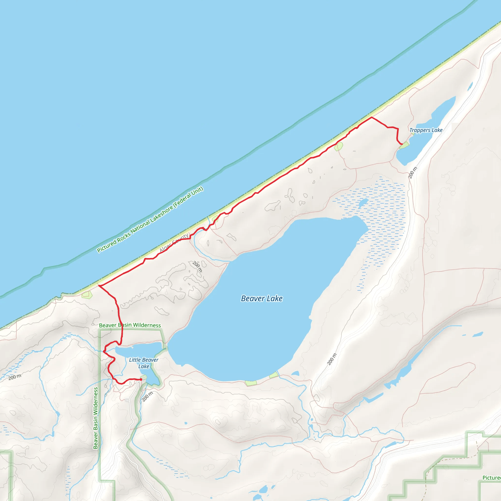 Trappers Lake via White Pine Trail mobile static map
