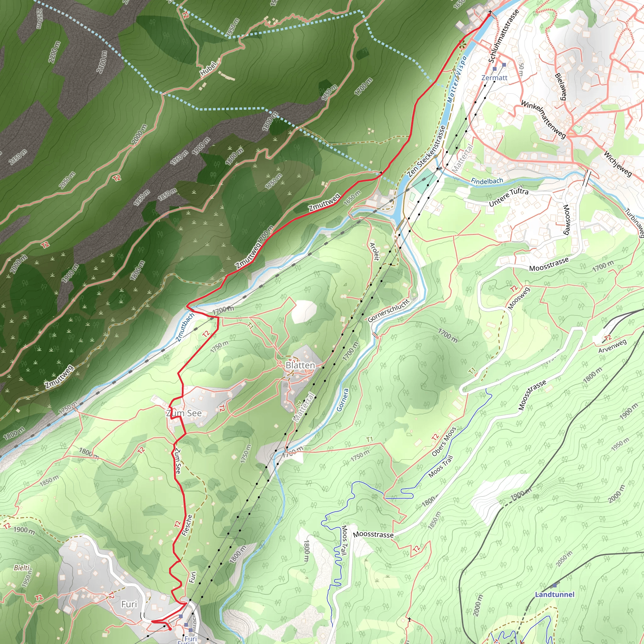 Zermatt-Furi via Zum See - Nr 119 mobile static map