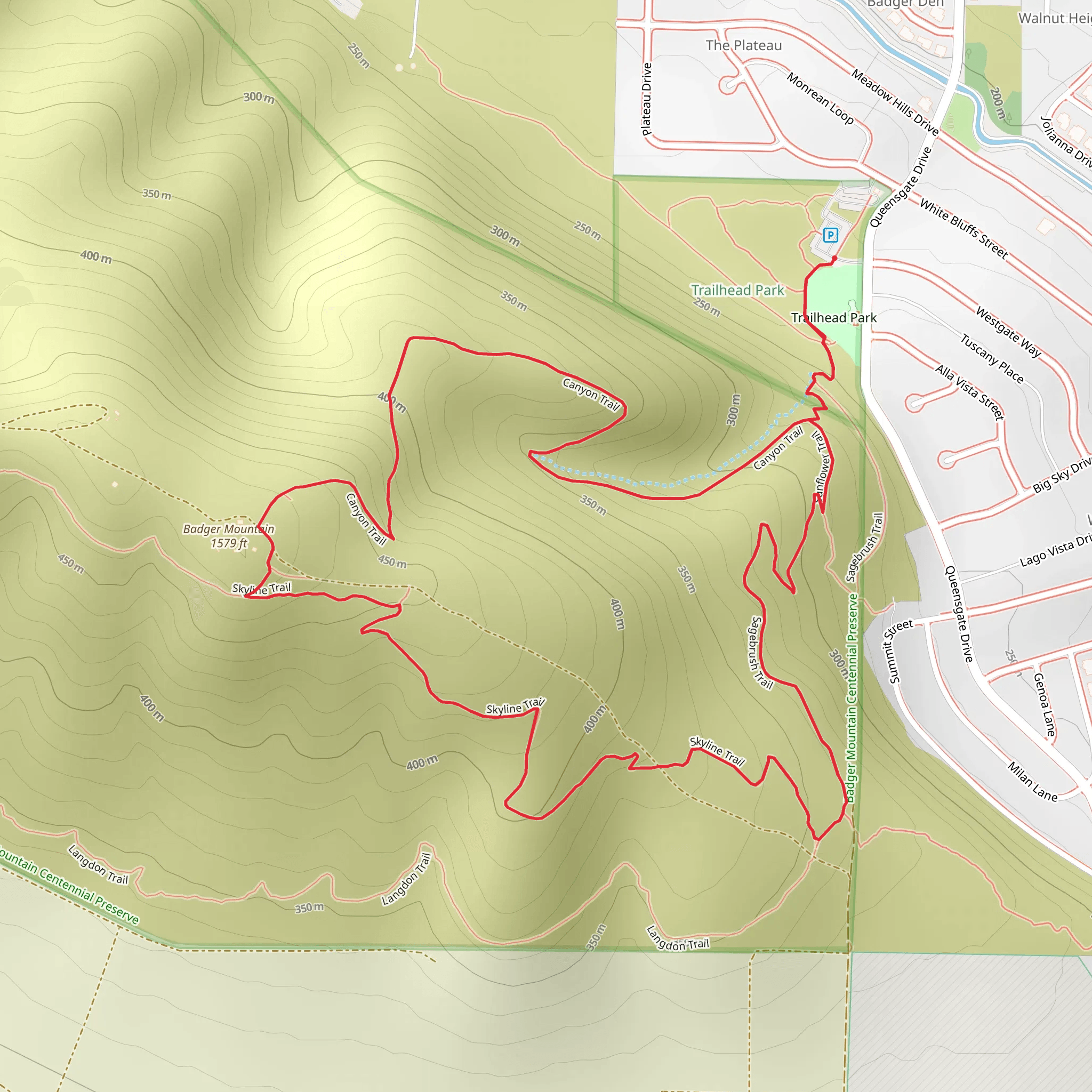 Canyon, Skyline and Sagebrush Loop Trail mobile static map