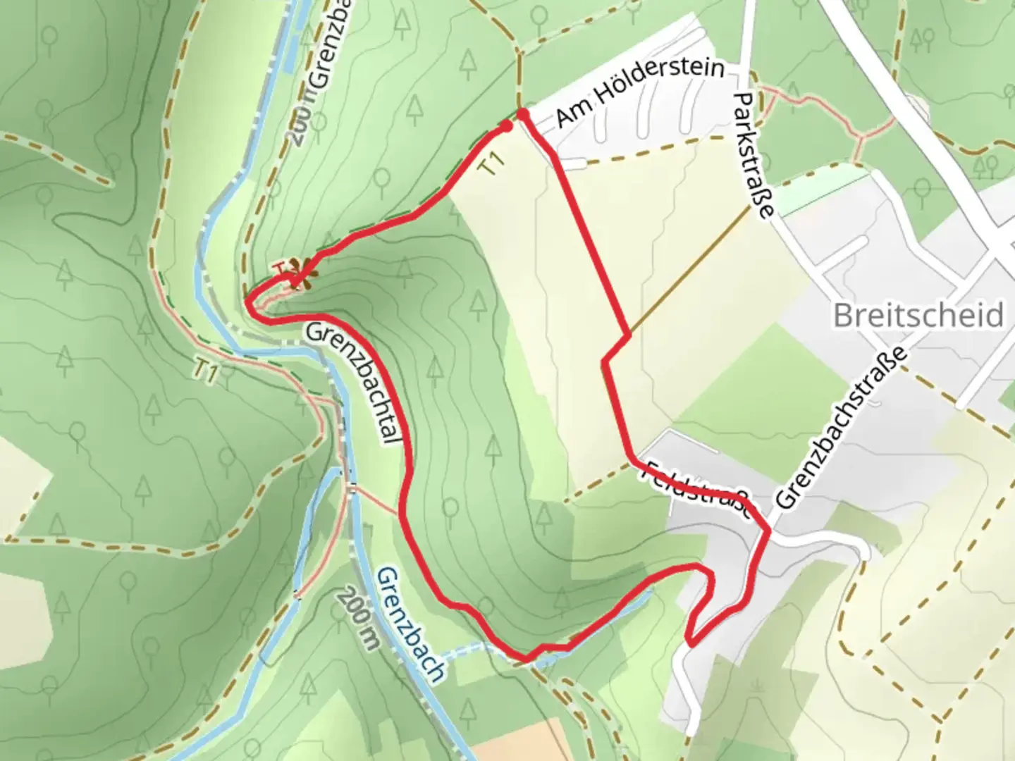 An image depicting the trail Grenzbachtal Loop and its surrounding area.