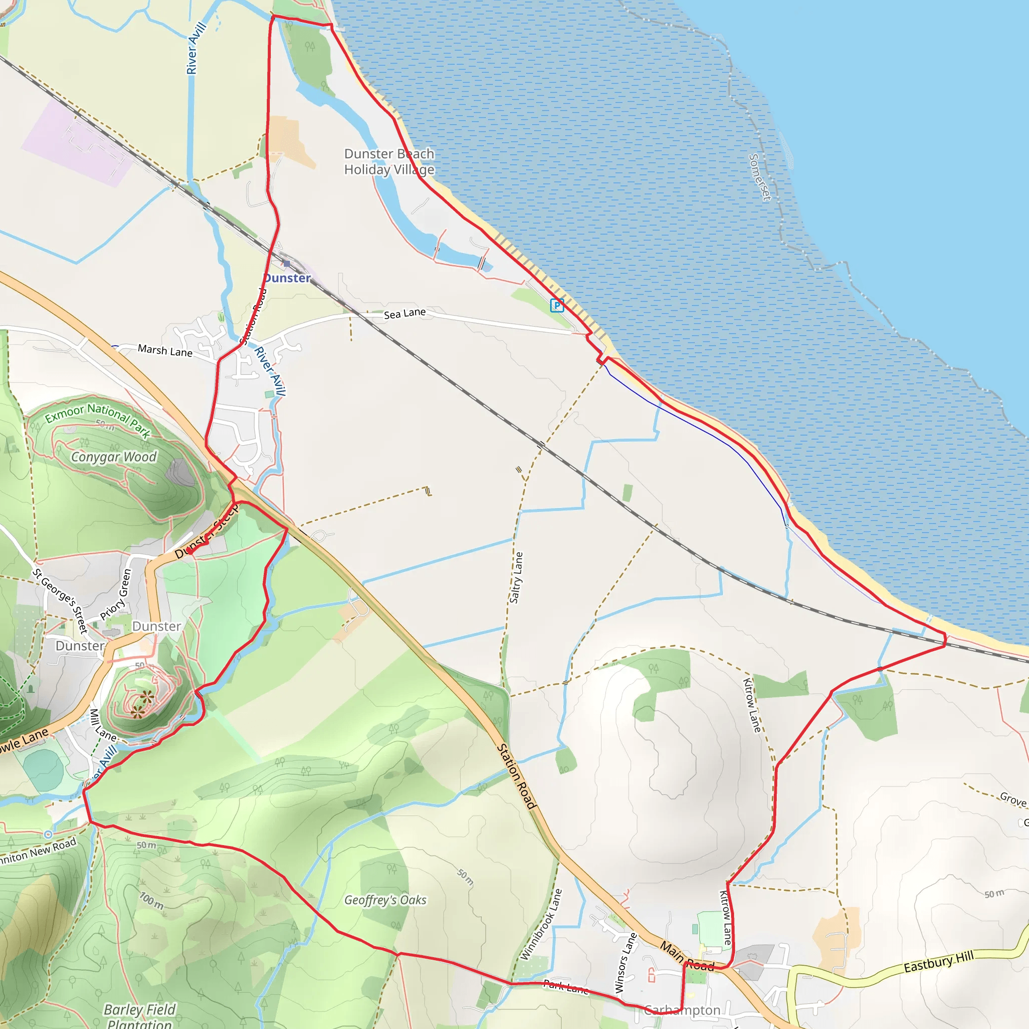 Dunster and Marsh mobile static map