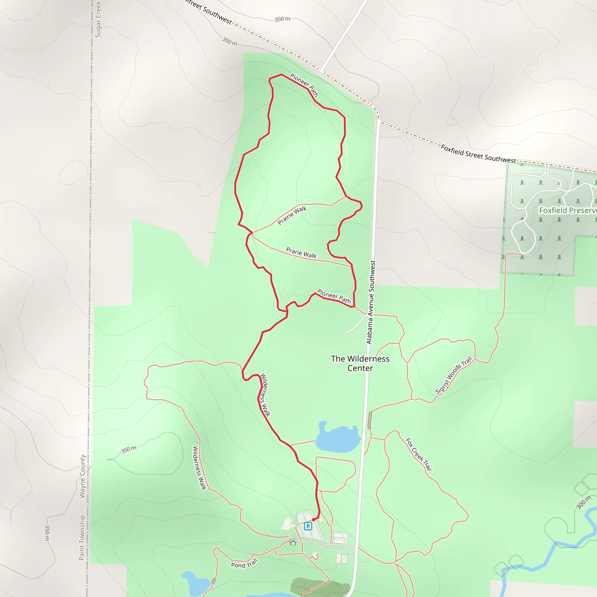 Wilderness Walk and Pioneer Path Loop mobile static map