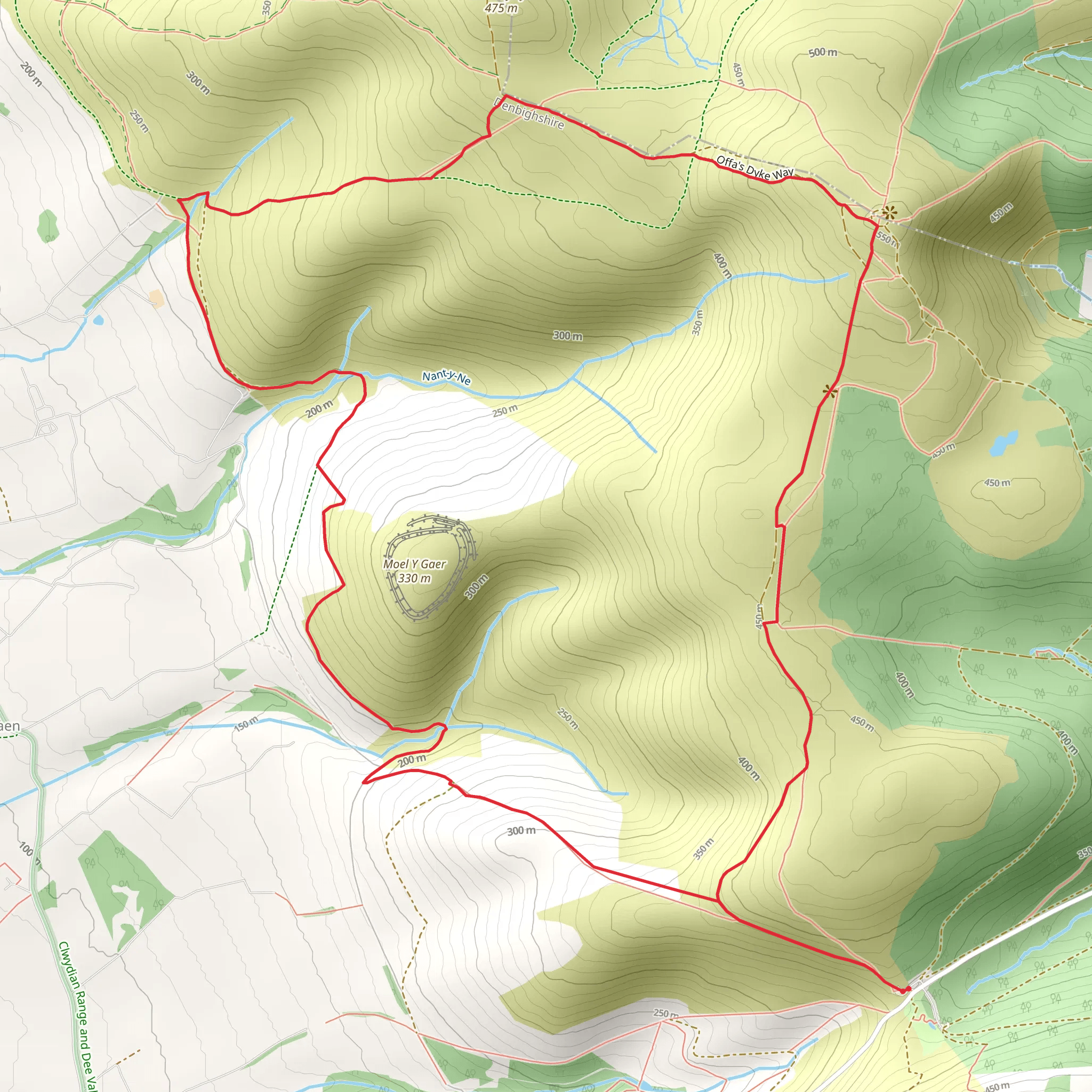 Moel Famau from Bwlch Penbarra mobile static map