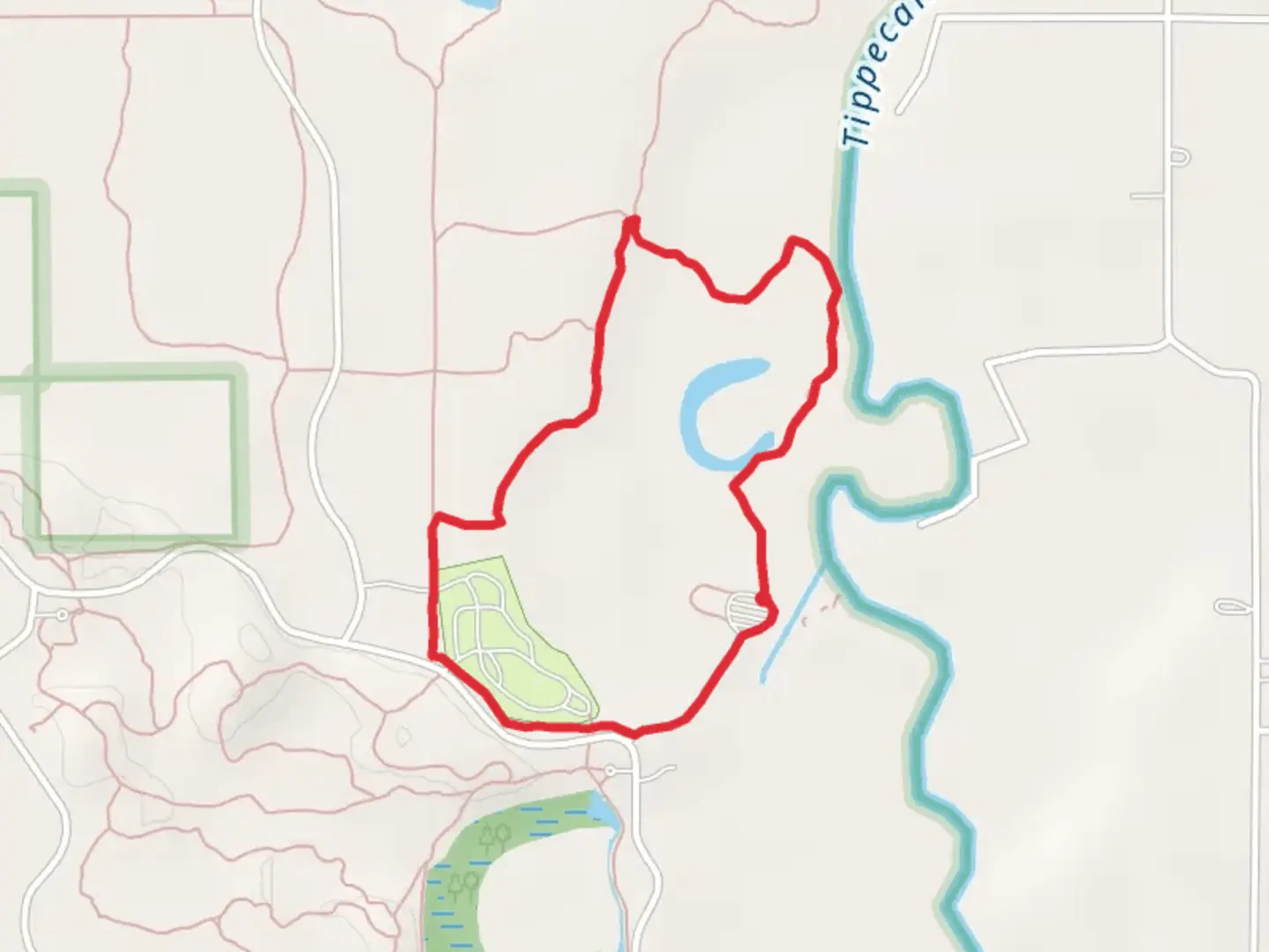 An image depicting the trail Loop along Tippecanoe River and its surrounding area.