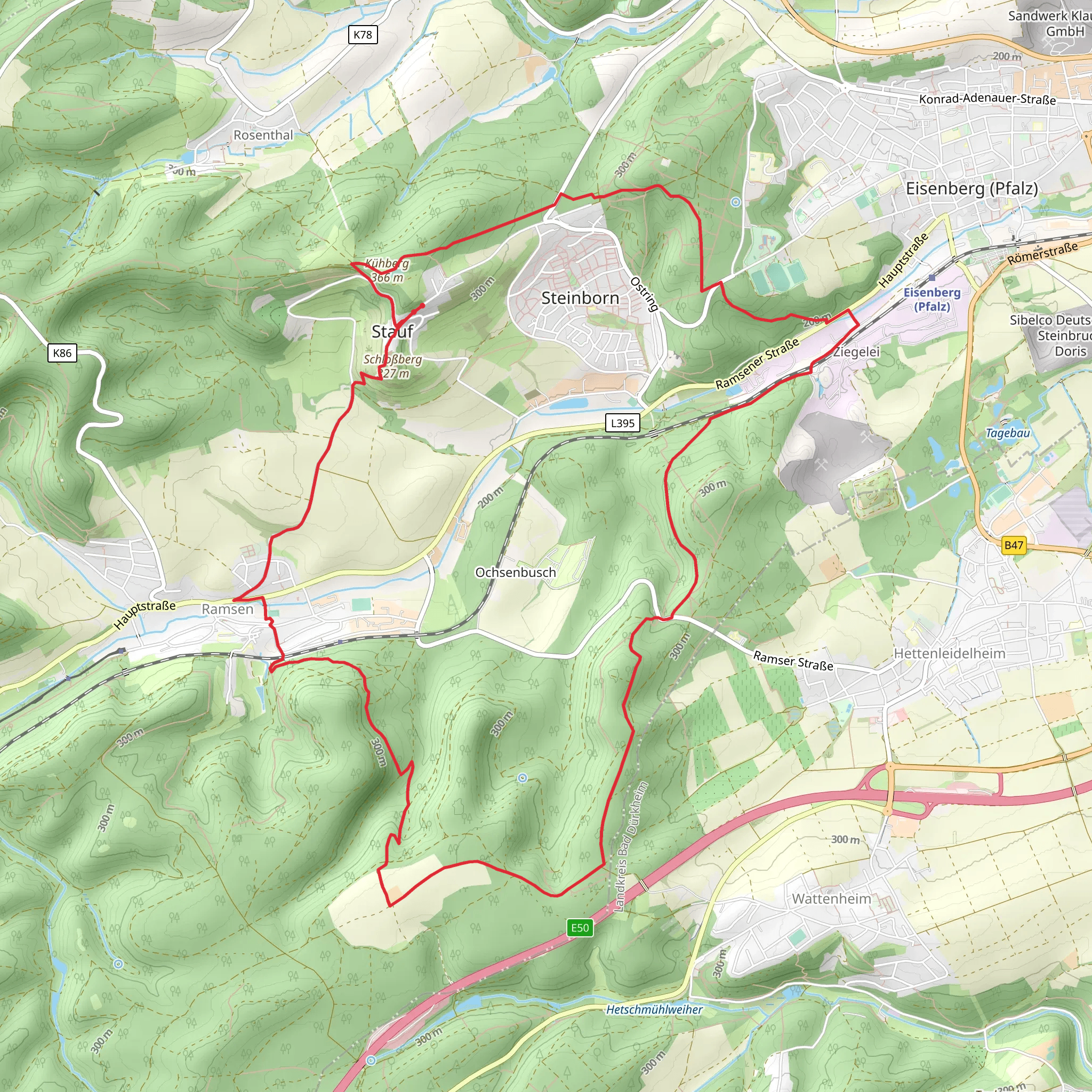 Kuhberg and Ramsen Loop mobile static map