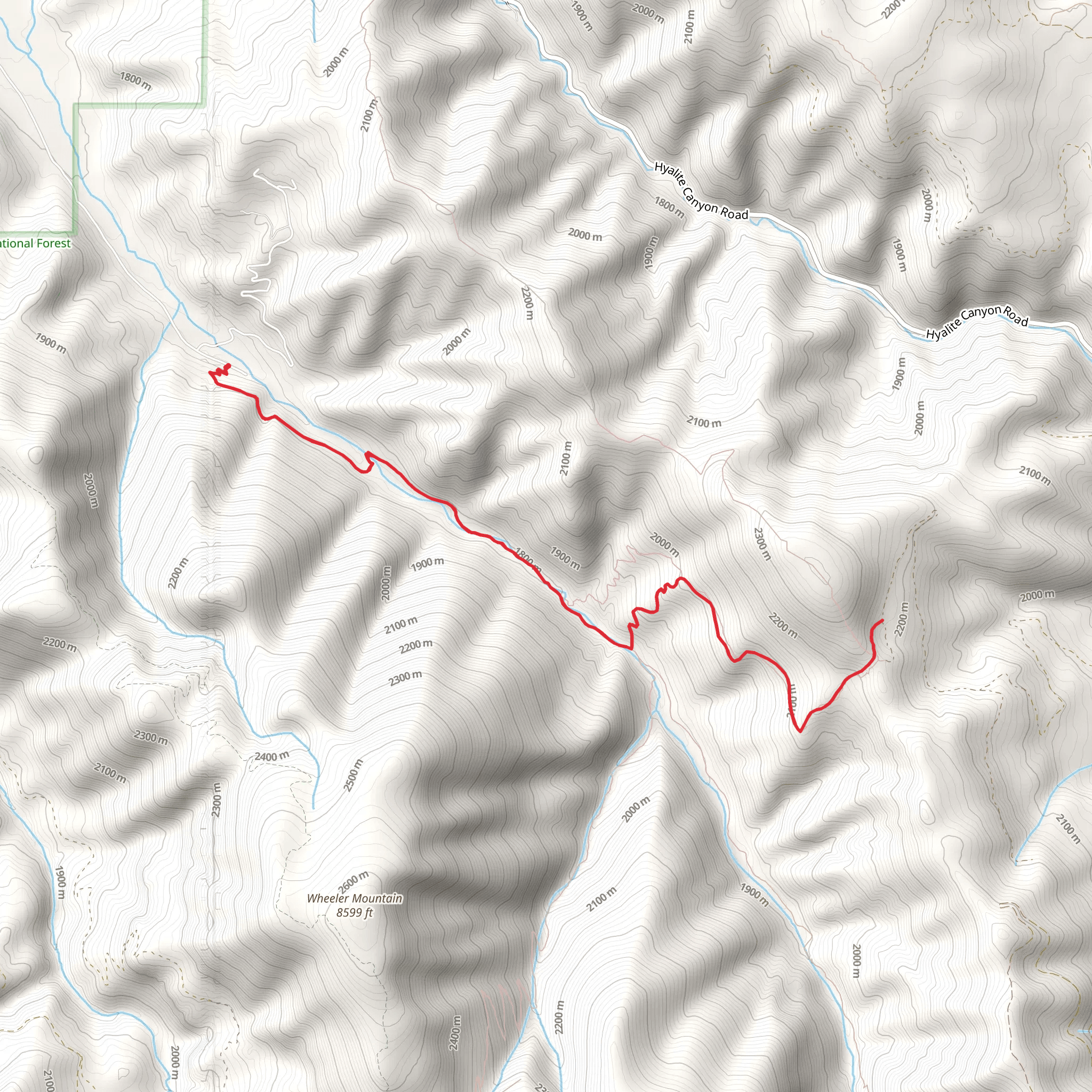 Langohr Divide Trail via South Cottonwood Trail mobile static map