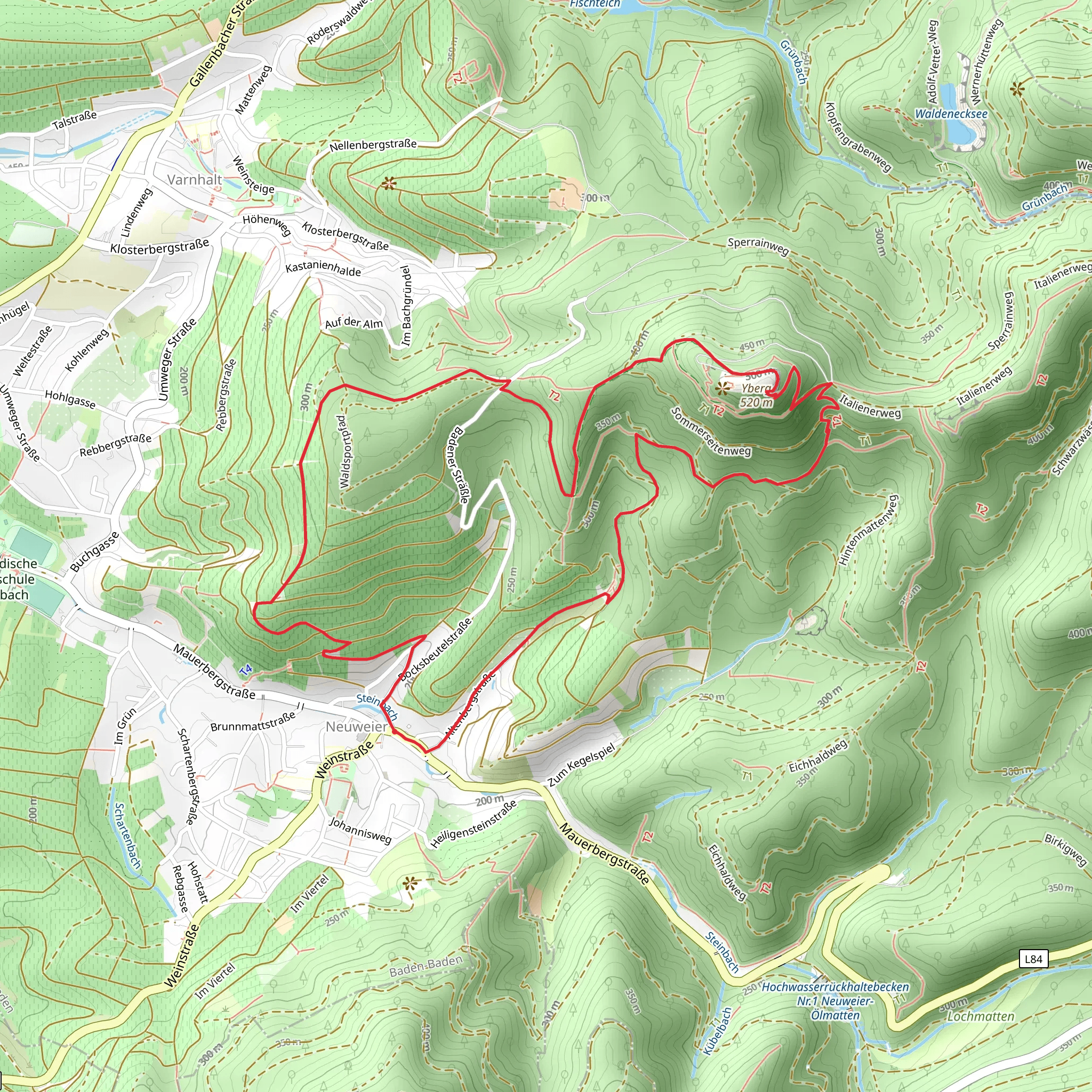 Yburg Rundweg mobile static map