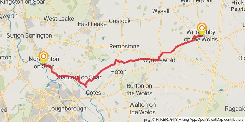 Leicestershire Border Loop Walk stage 3 Map