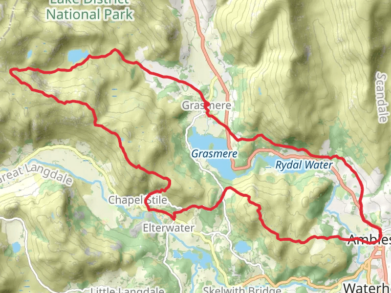Grasmere Loop Trail mobile static map