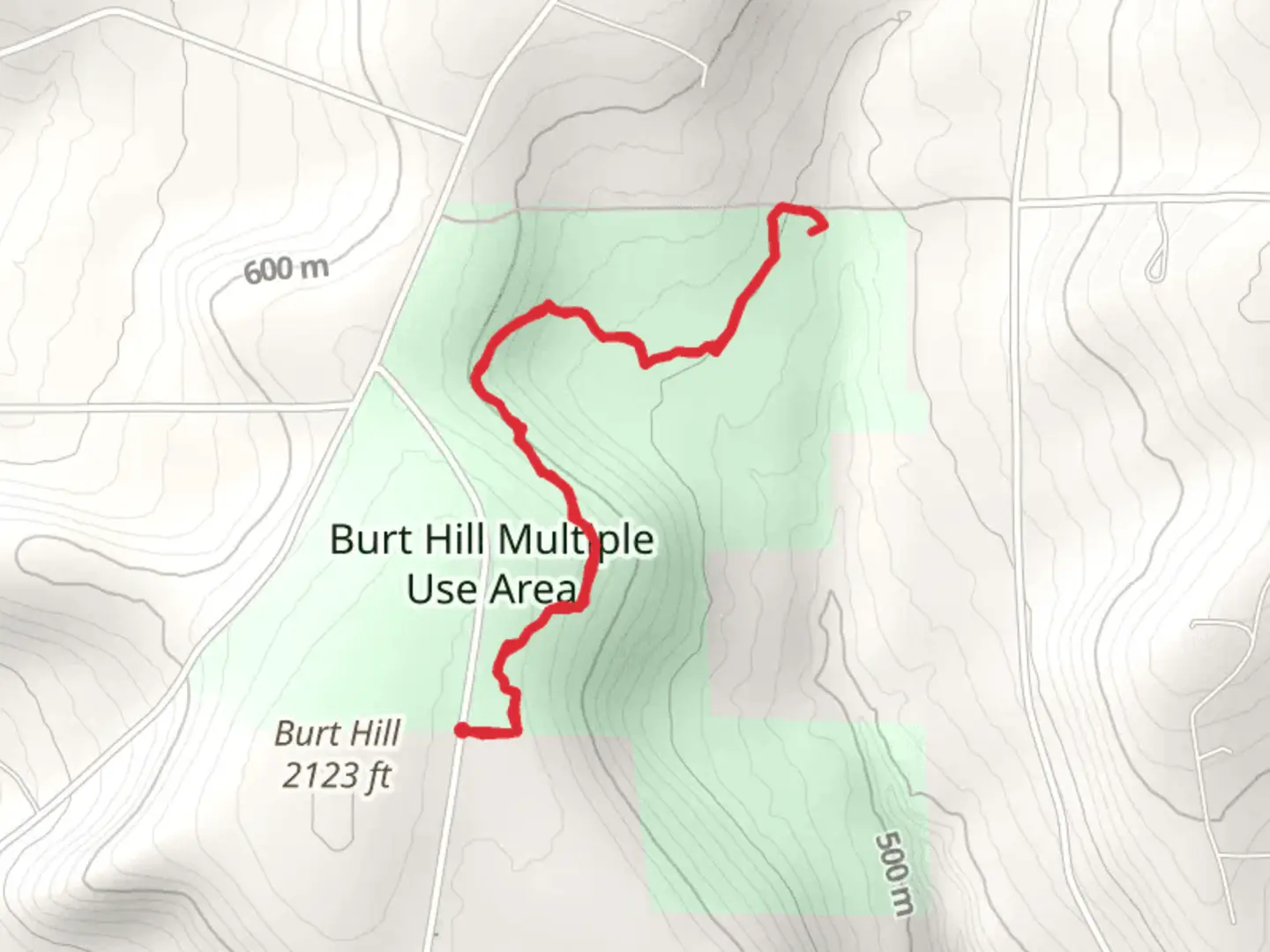 An image depicting the trail Burt Hill Road Trail - Northeast and its surrounding area.
