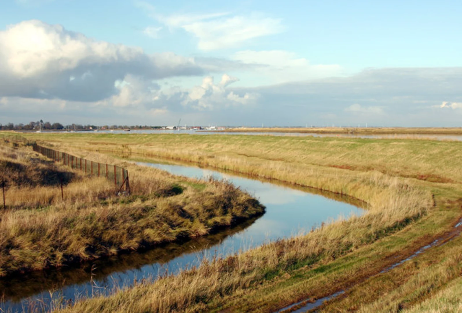 An image depicting the trail Barling Marsh via England Coast Path and its surrounding area.