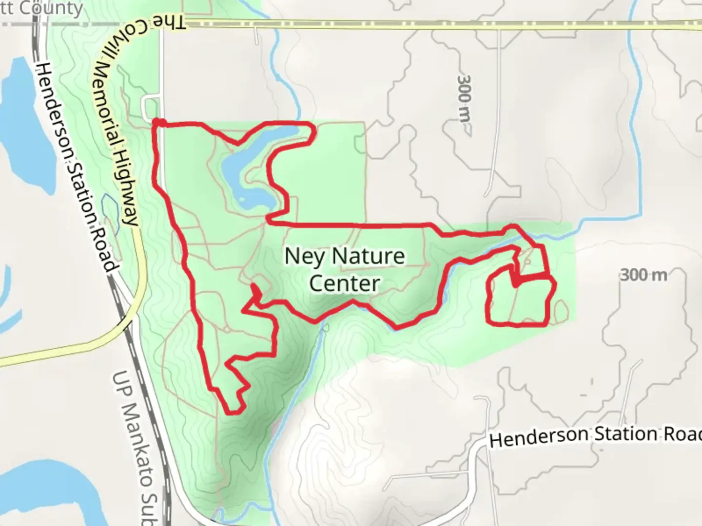An image depicting the trail Ravine Trail and Field Trail and its surrounding area.