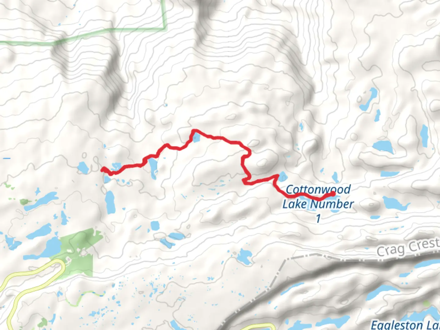 An image depicting the trail Bull Basin Trail and its surrounding area.