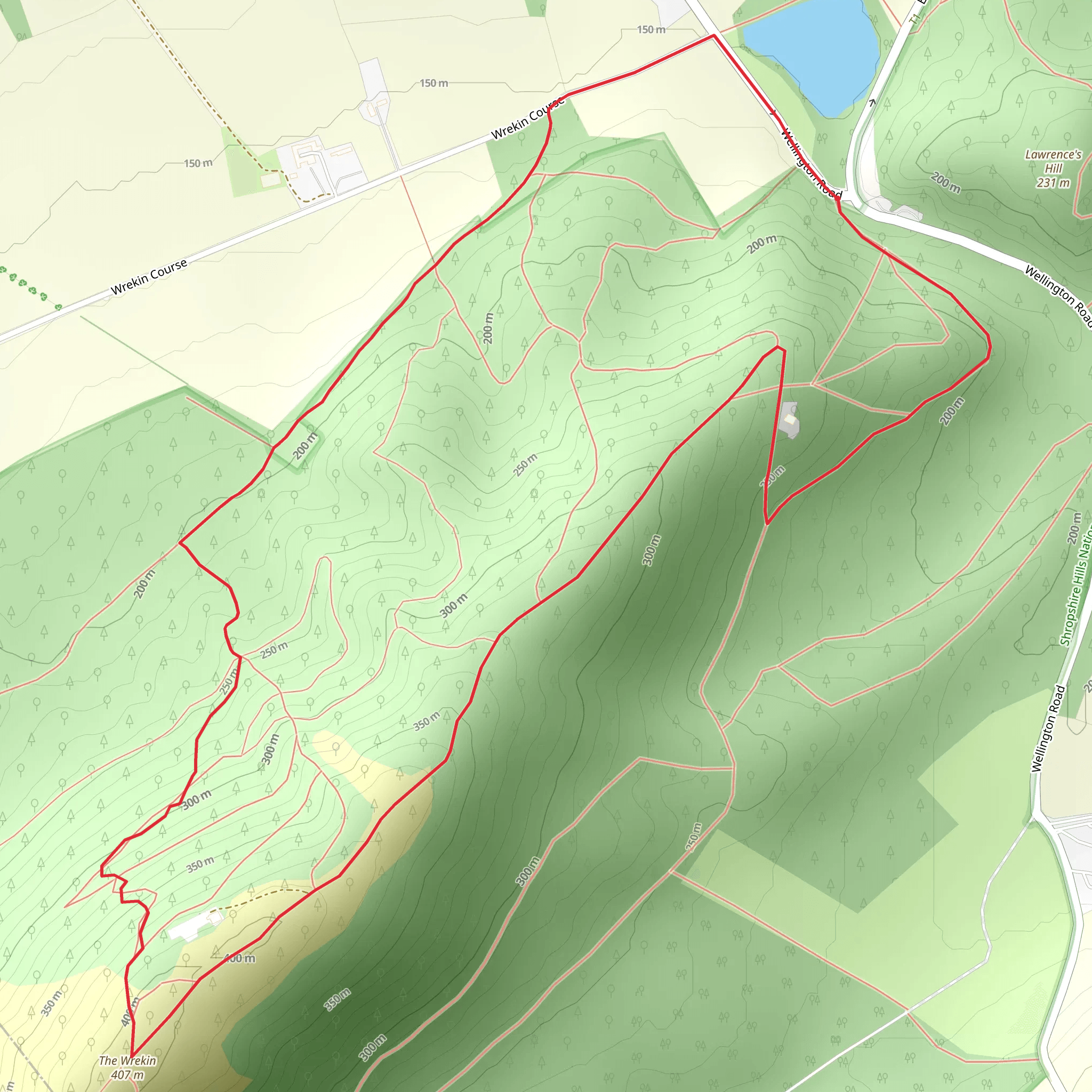 The Wrekin Peak and Wrekin Reservoir Loop mobile static map
