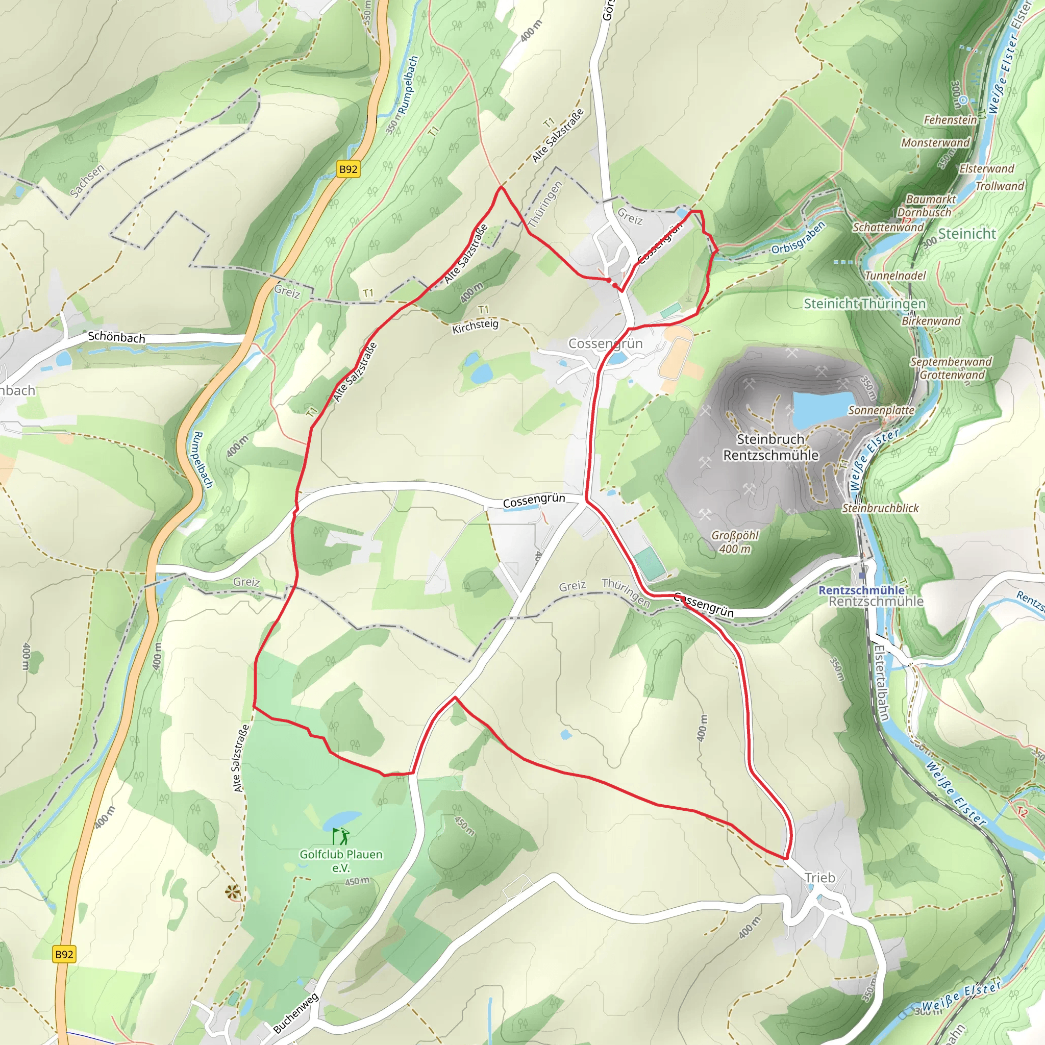 Cossengrün Loop mobile static map