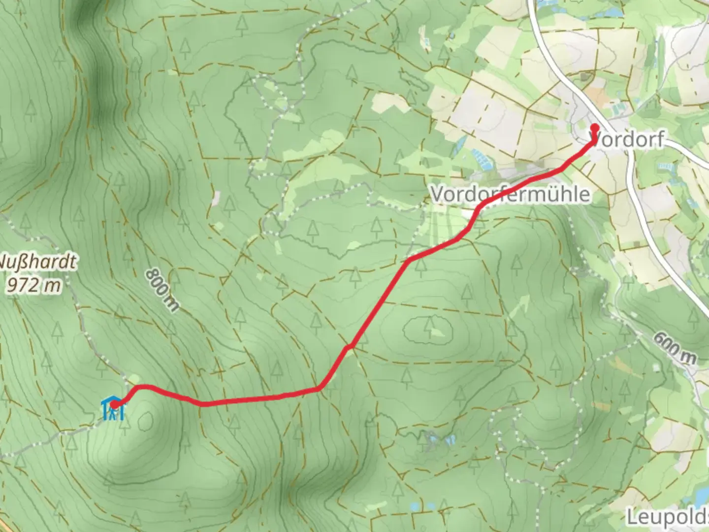 An image depicting the trail Vordorf to Seehügel Walk via Mittwelweg and its surrounding area.