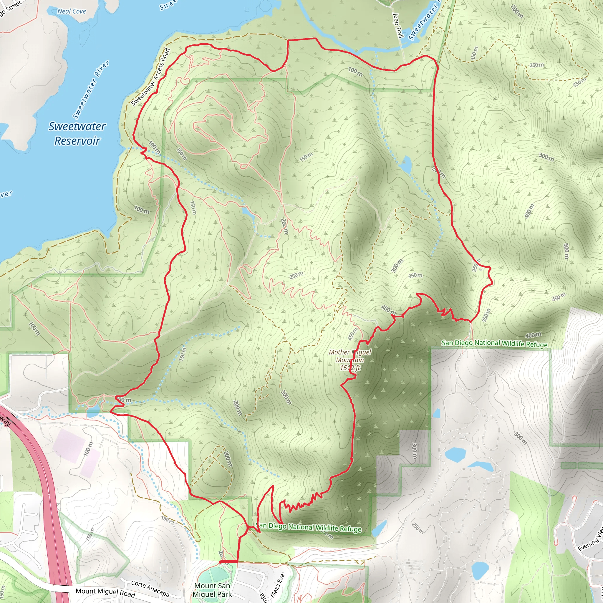Mother Miguel Mountain via Rock House Loop Trail mobile static map