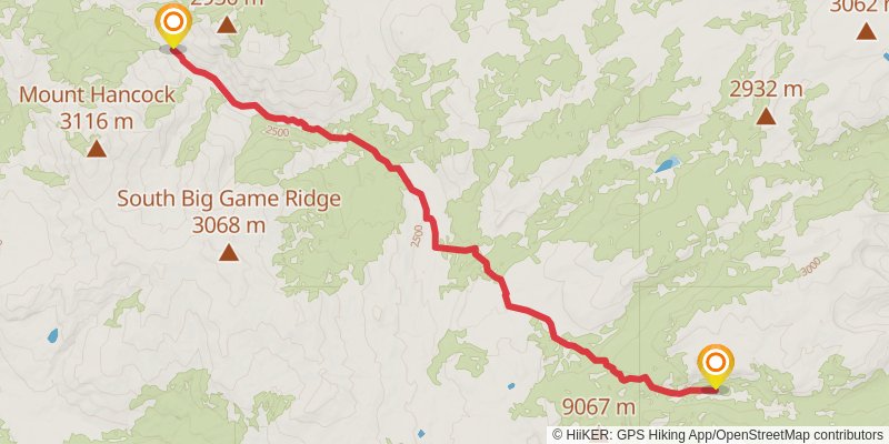 Continental Divide Trail - Wyoming stage 36 Map