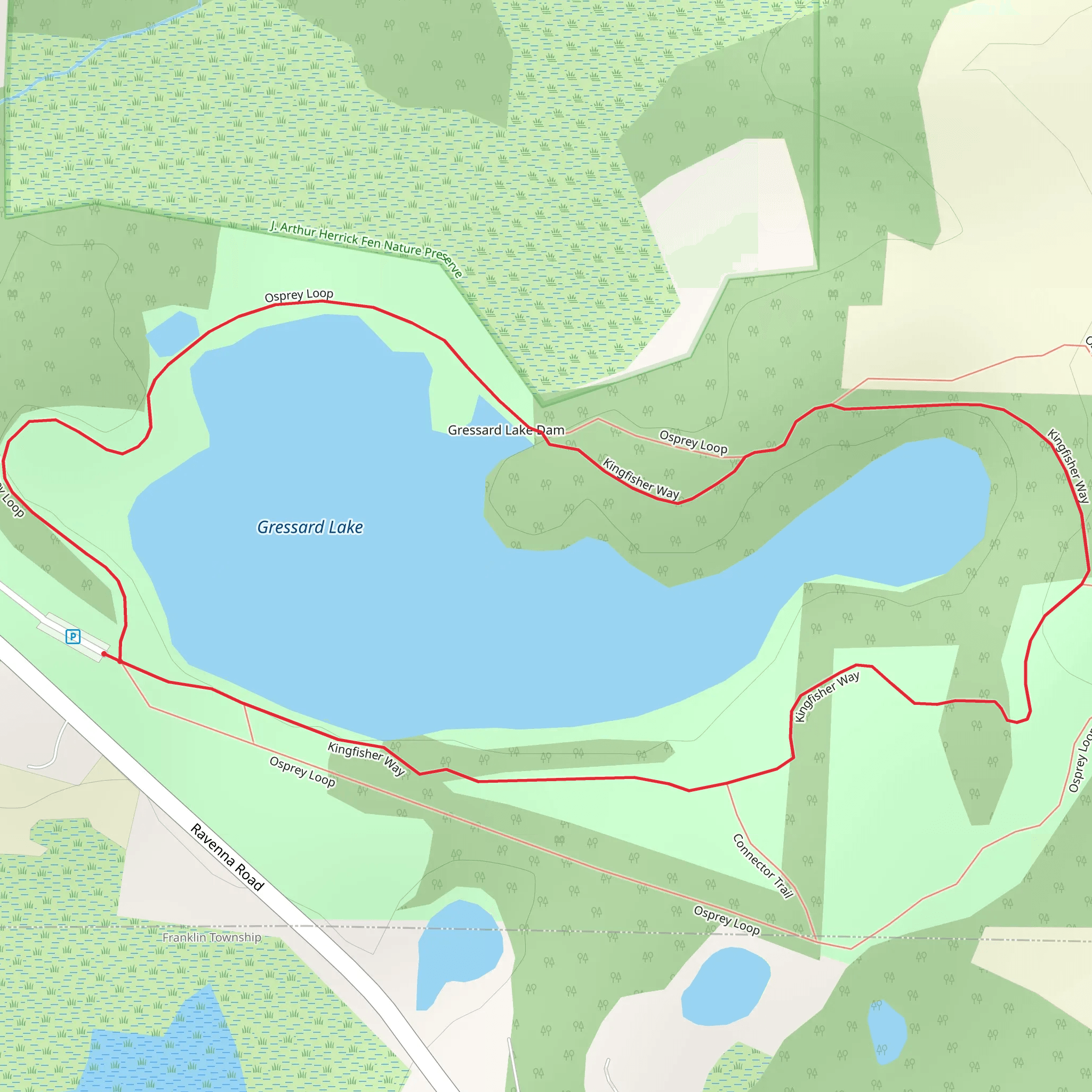 Osprey Loop and Kingfisher Way Loop mobile static map